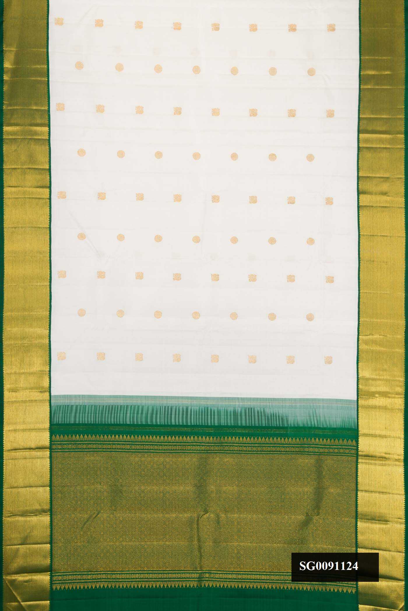 White Dual Tone Kanchipuram Silk Saree