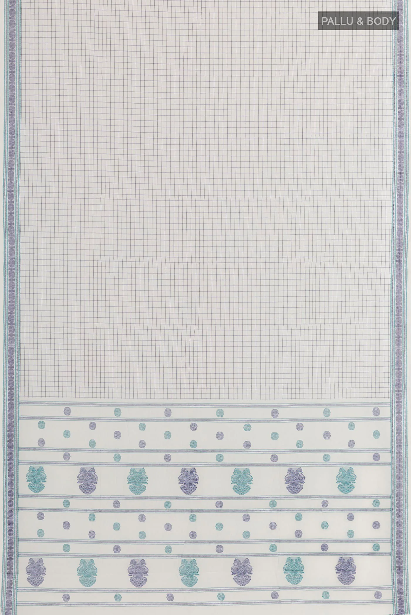 White Kanchi Cotton Saree - Image 3