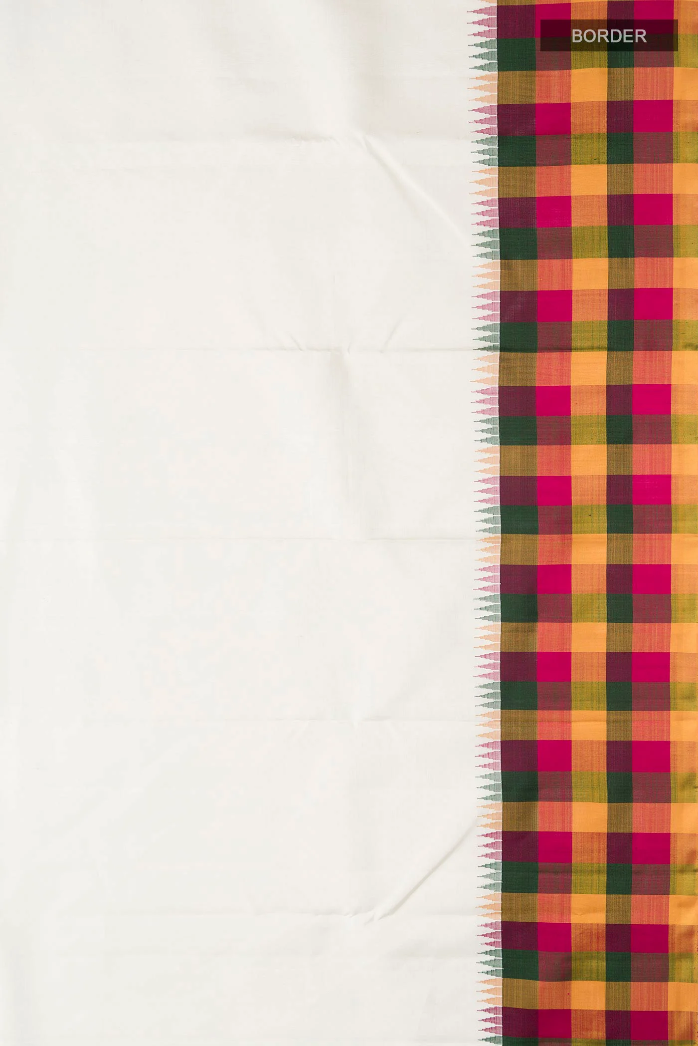 White Kanjivaram Silk Saree - Image 3