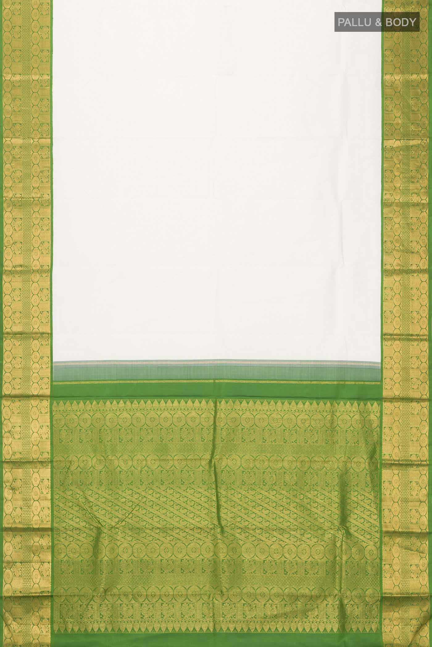 White Kanjivaram Silk Saree - Image 6