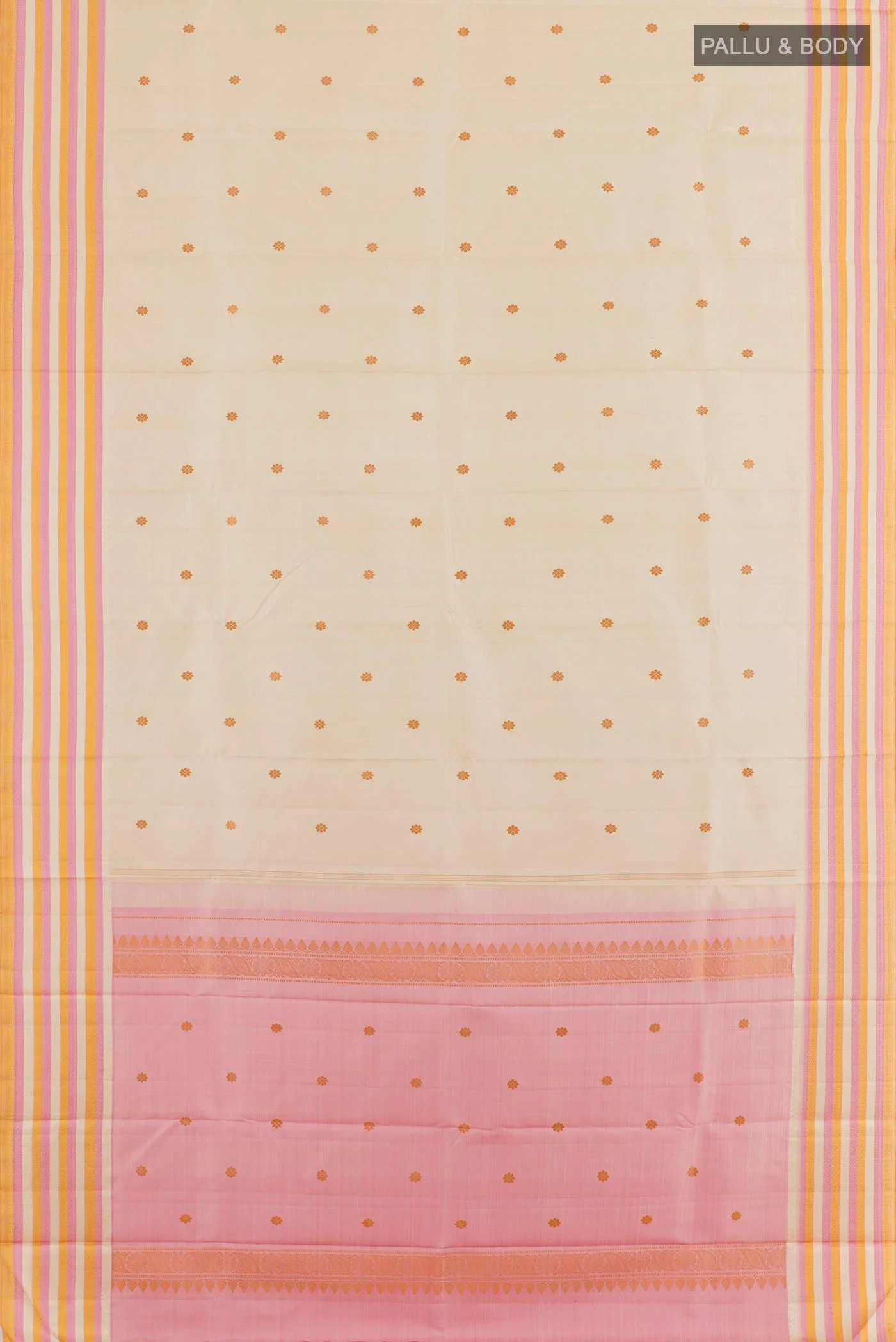 Cream Kanjivaram Silk Saree - Image 3