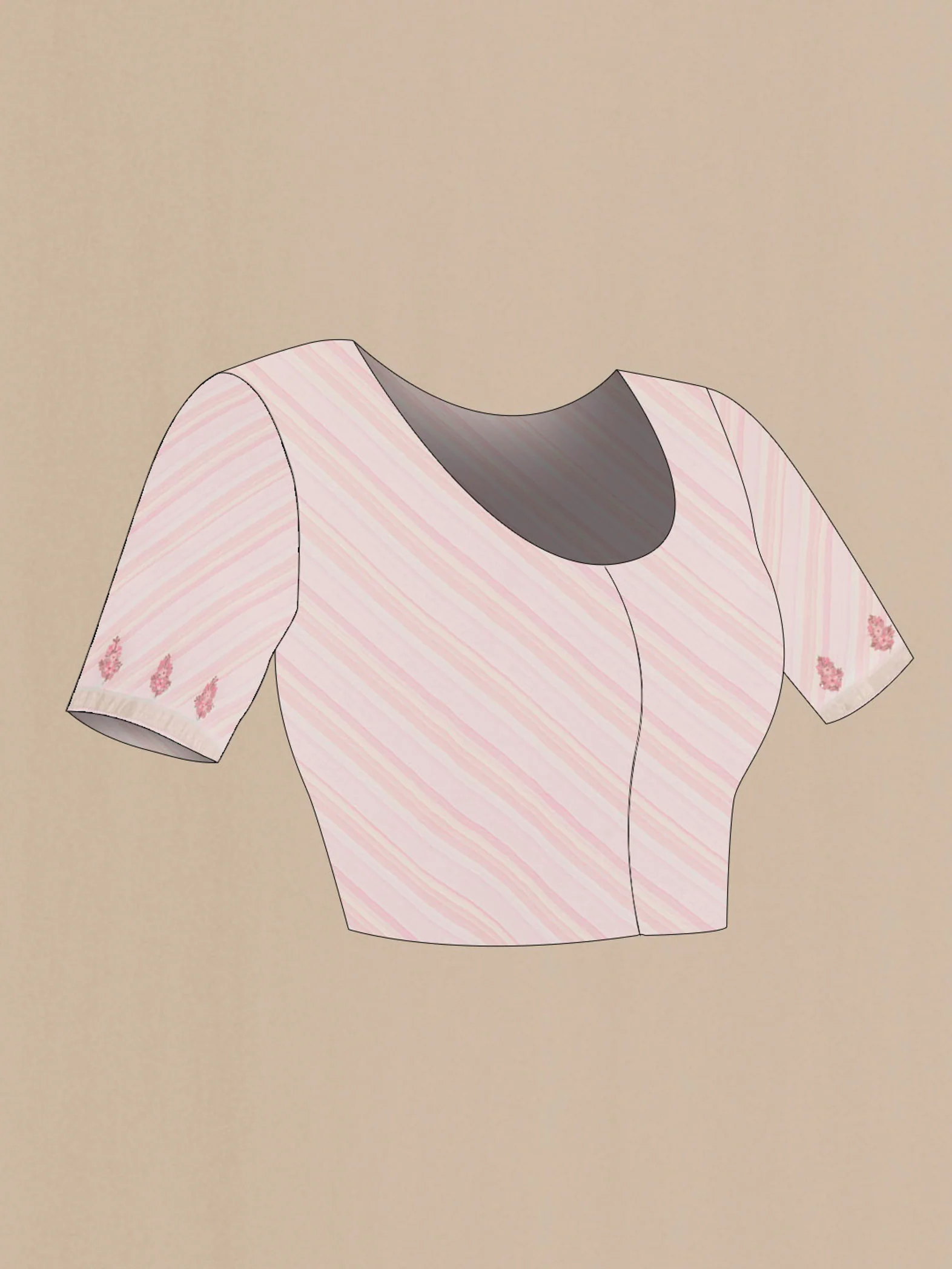 Rose pink Linen Saree - Image 2