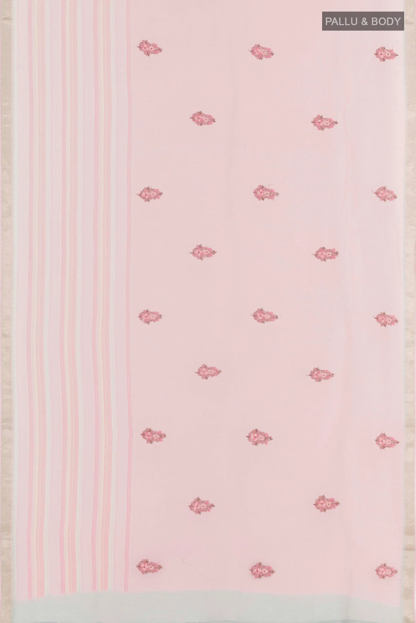 Rose pink Linen Saree - Image 3