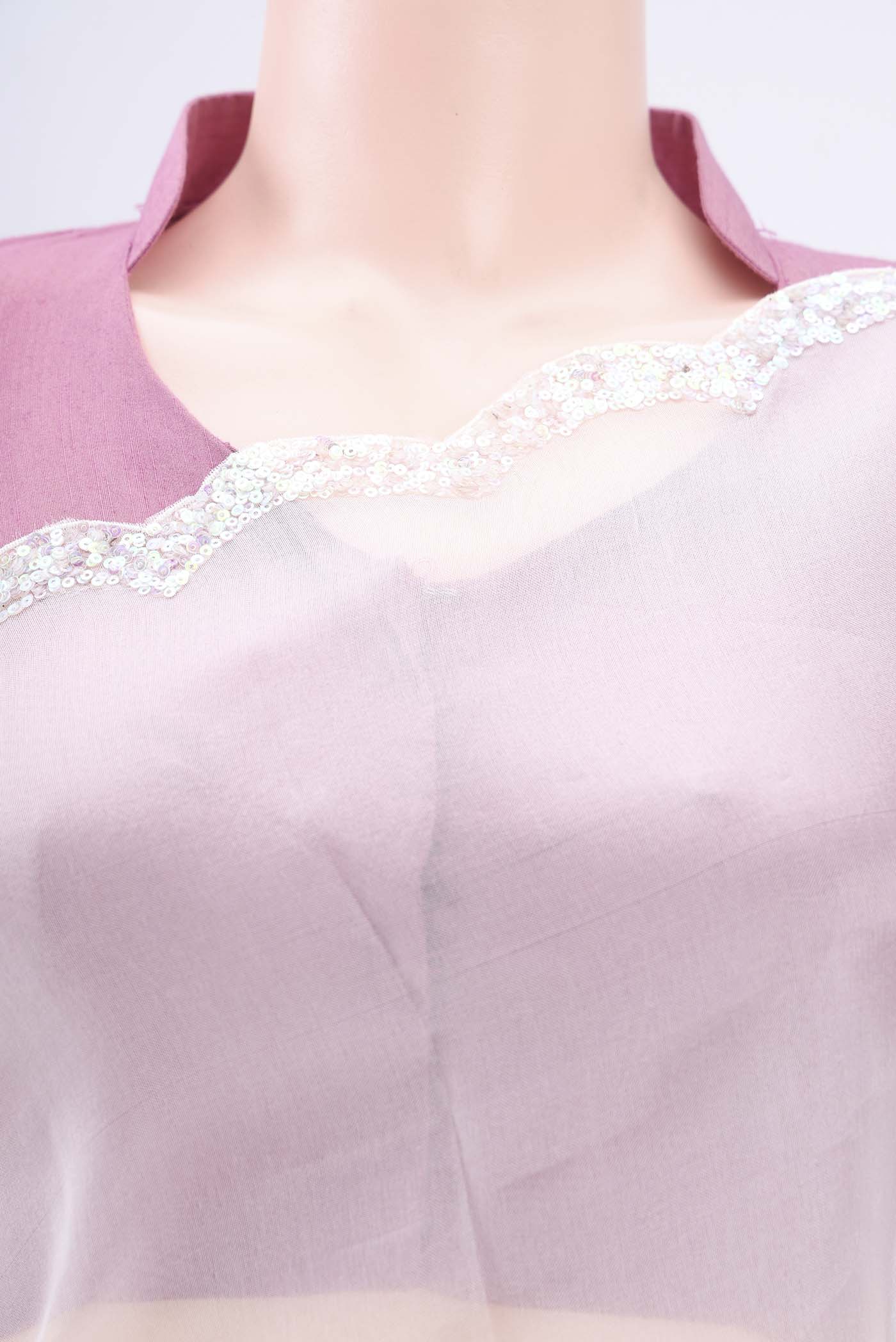 White Organza Silk Saree - Image 2