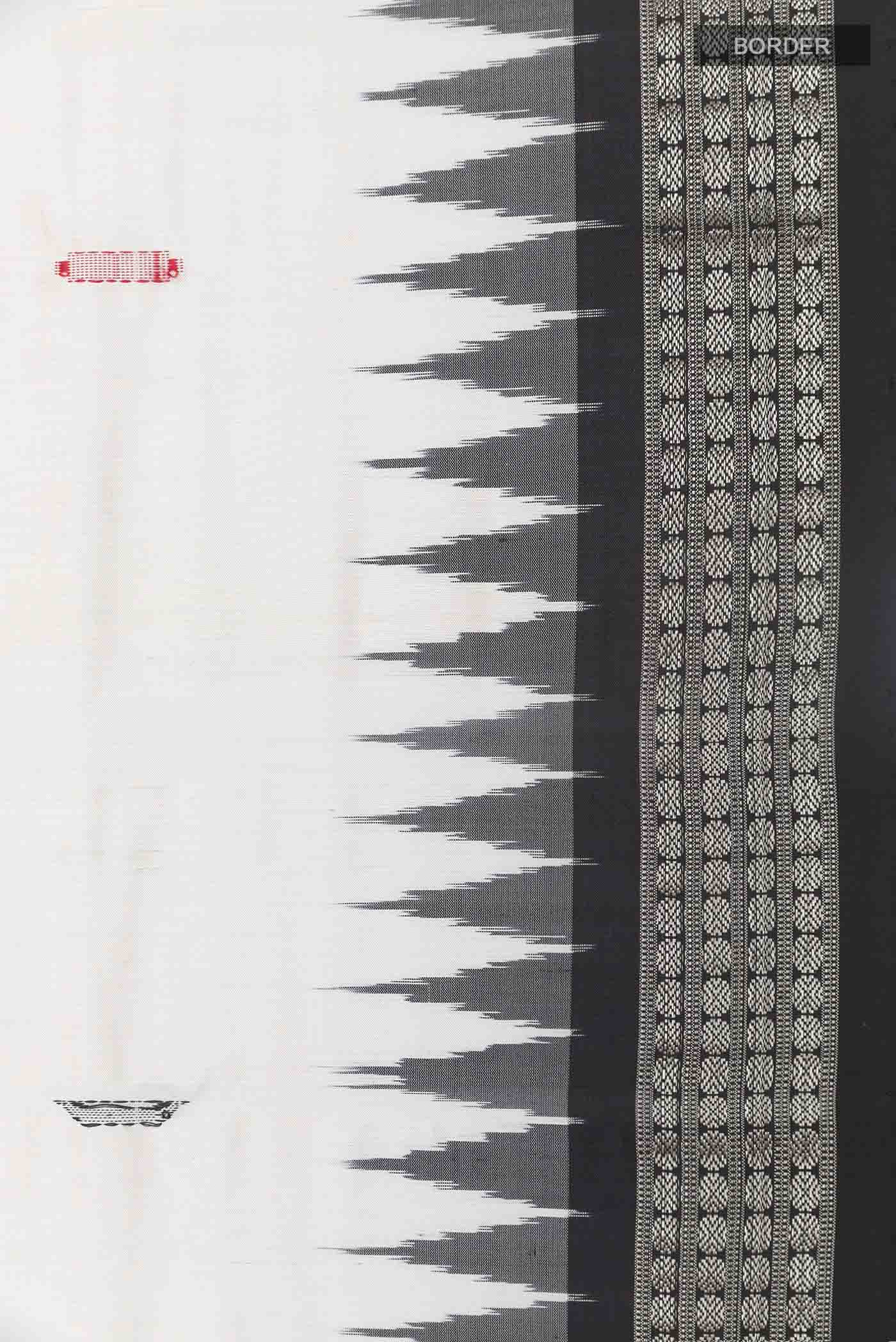 White Orissa Silk Saree - Image 3