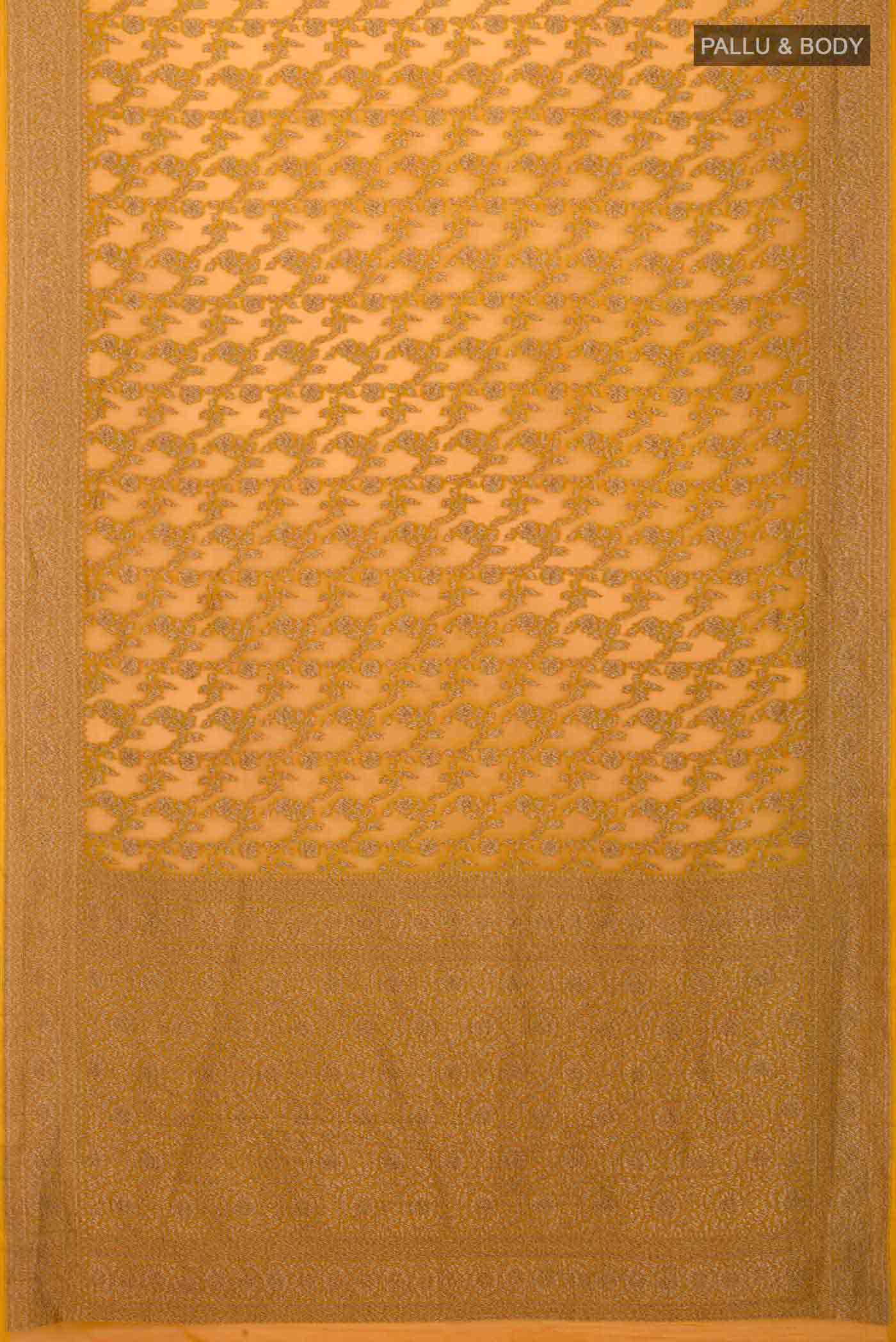Yellow Banarasi Georgette Saree - Image 5