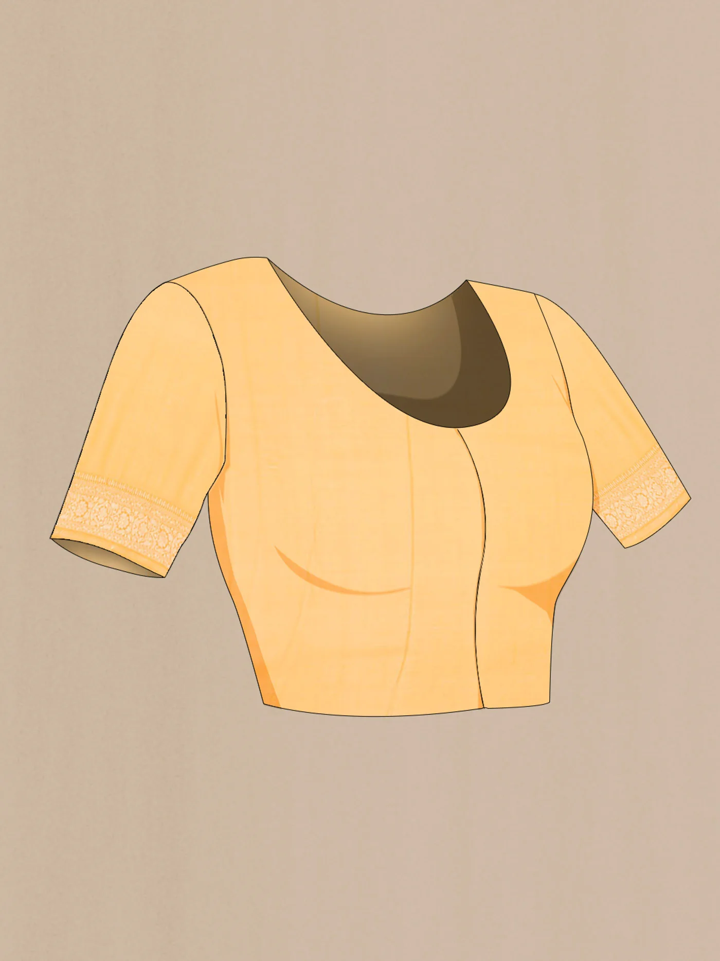 Yellow Banarasi Georgette Saree - Image 4