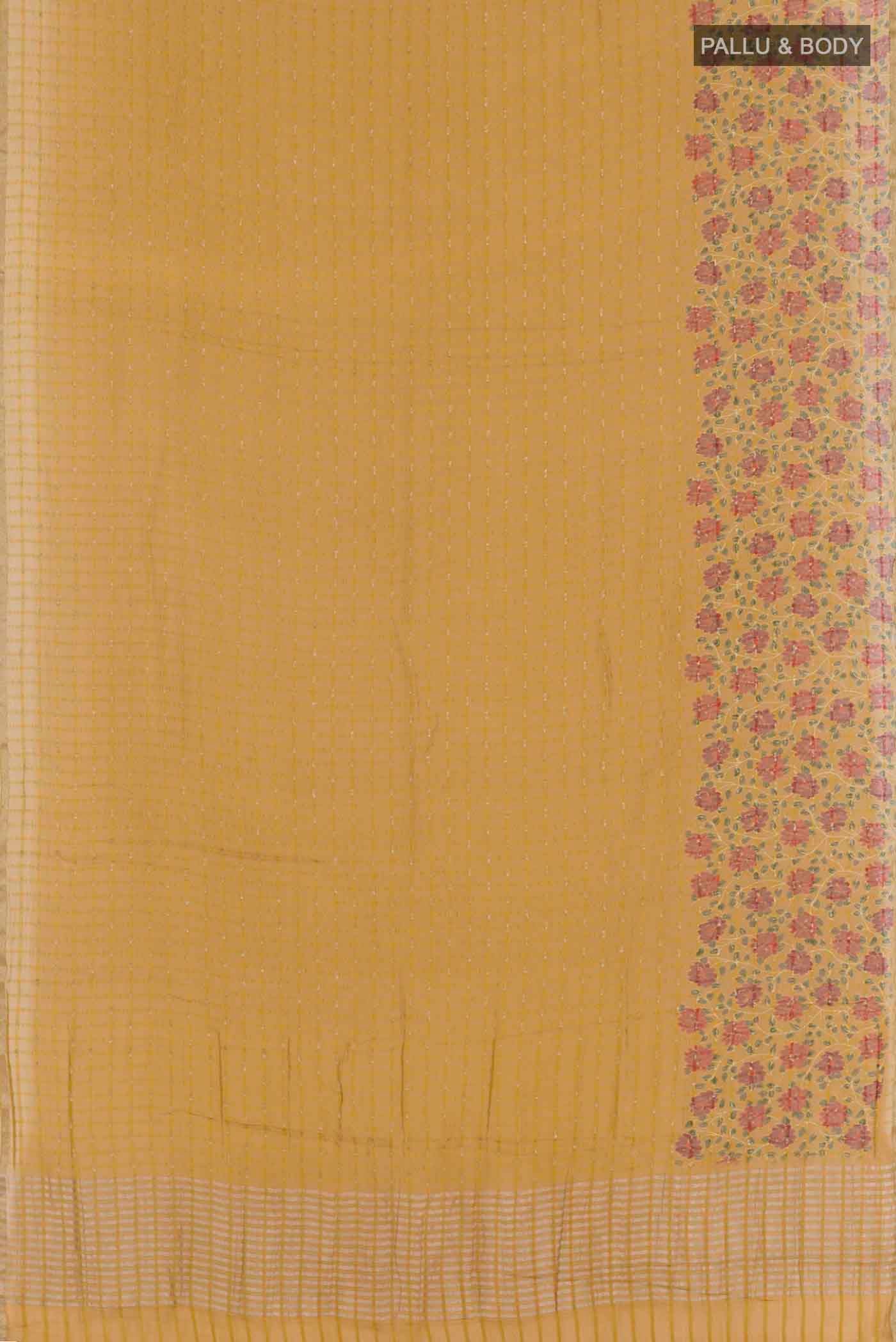 Mehandi Green Mysore Chiffon Saree - Image 3