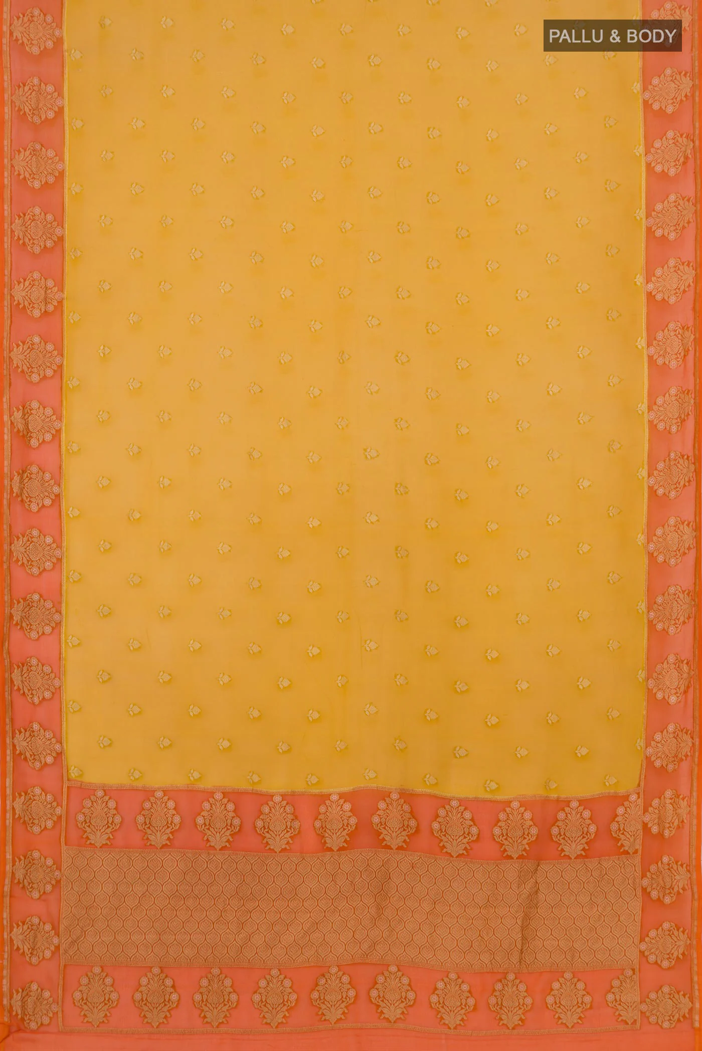 Yellow Banarasi Georgette Saree - Image 5