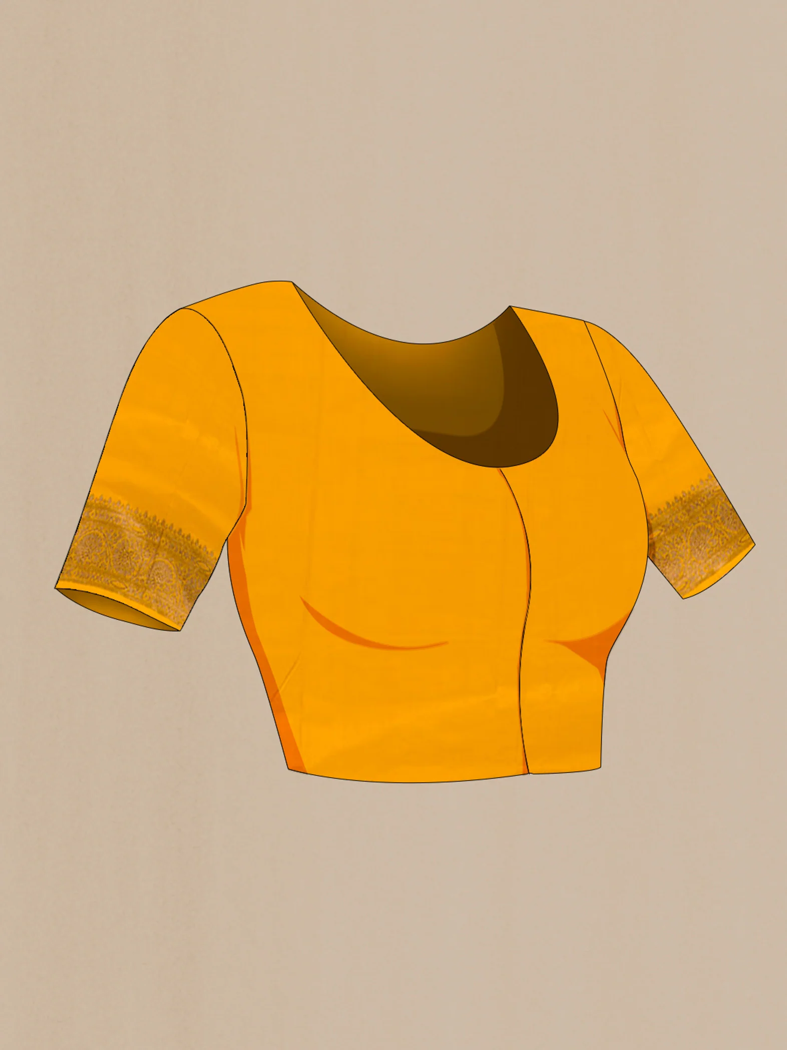 Yellow Banarasi Katan Silk Saree - Image 2