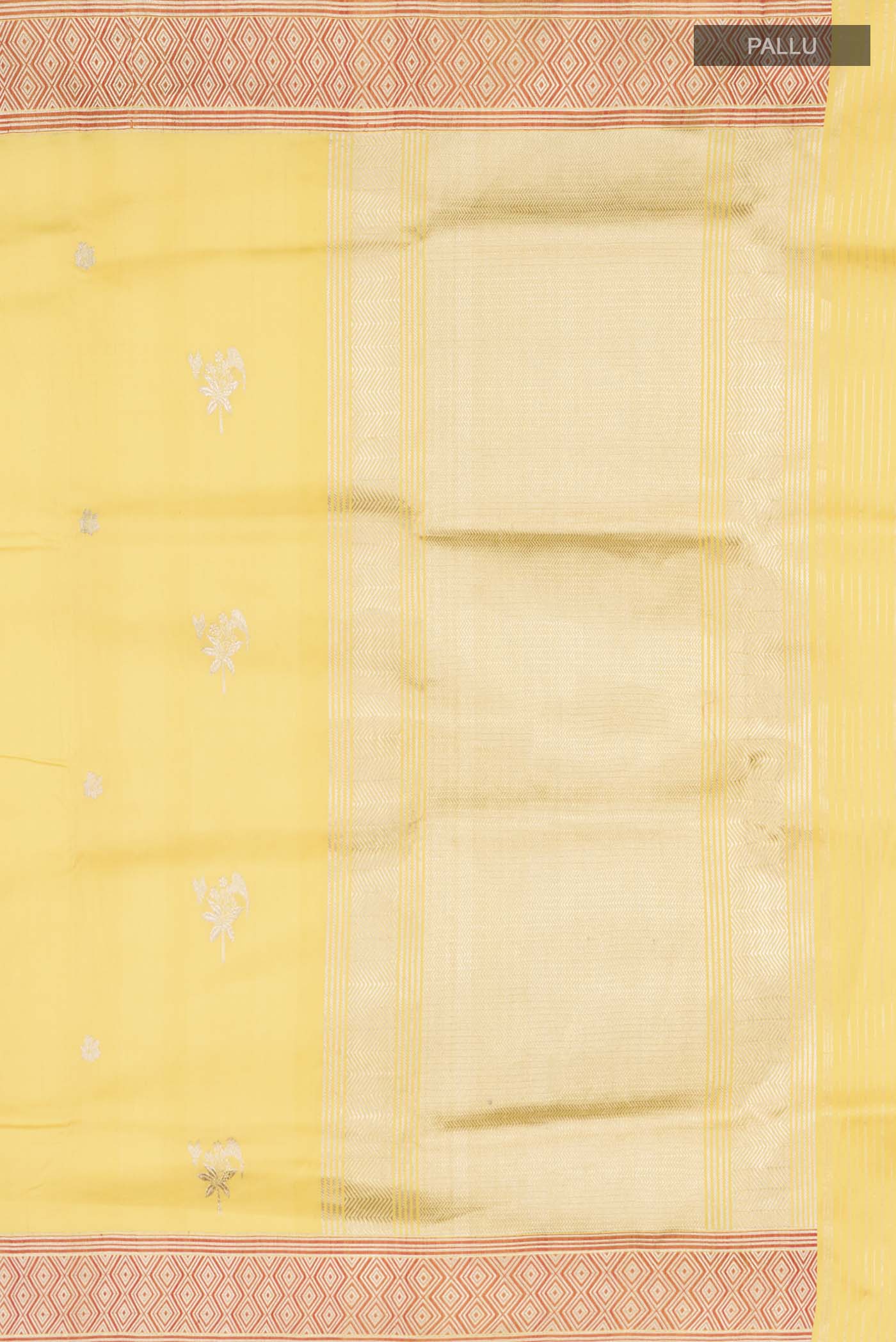 Yellow Banarasi Silk Saree - Image 7