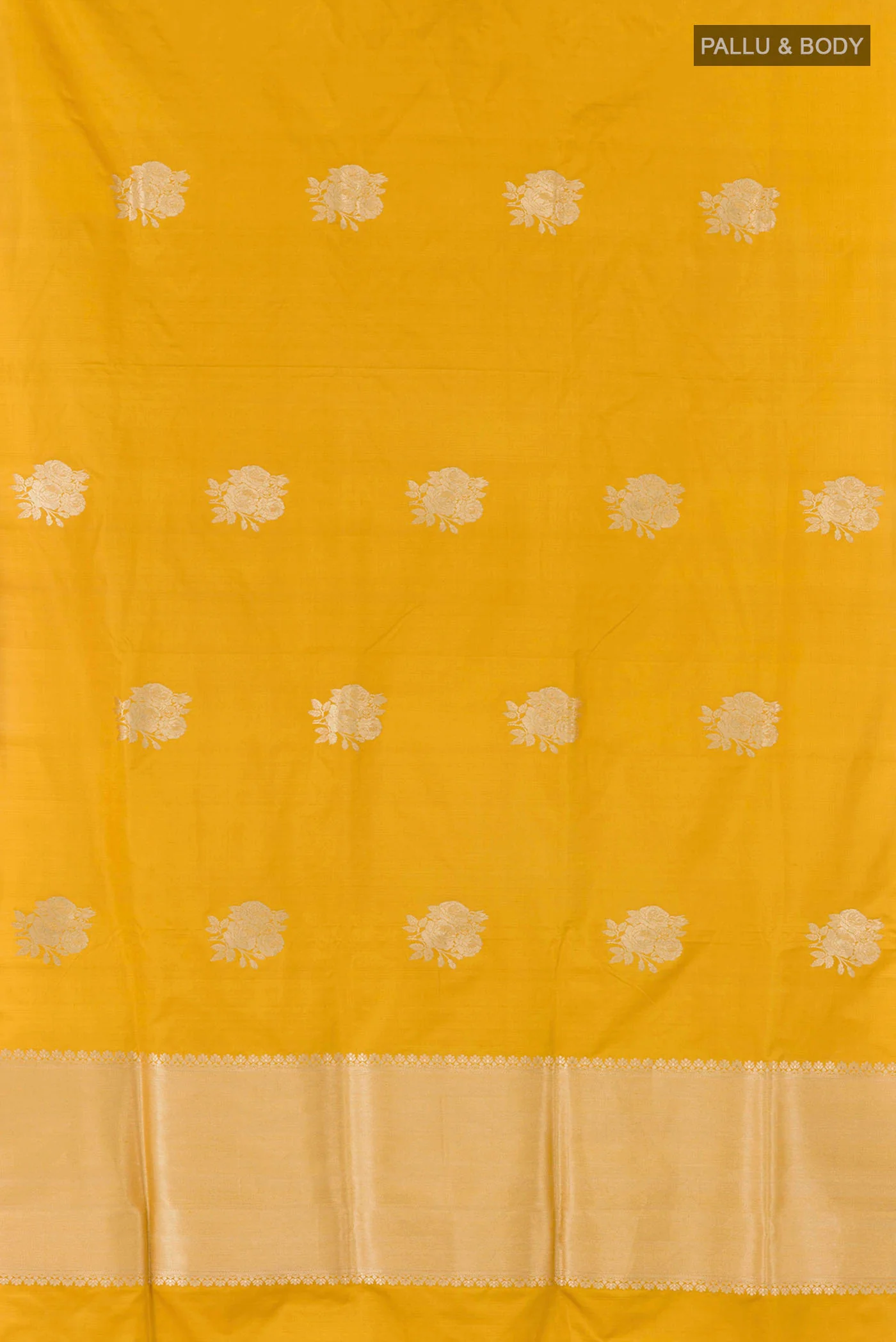 Mustard Banarasi Silk Saree - Image 6