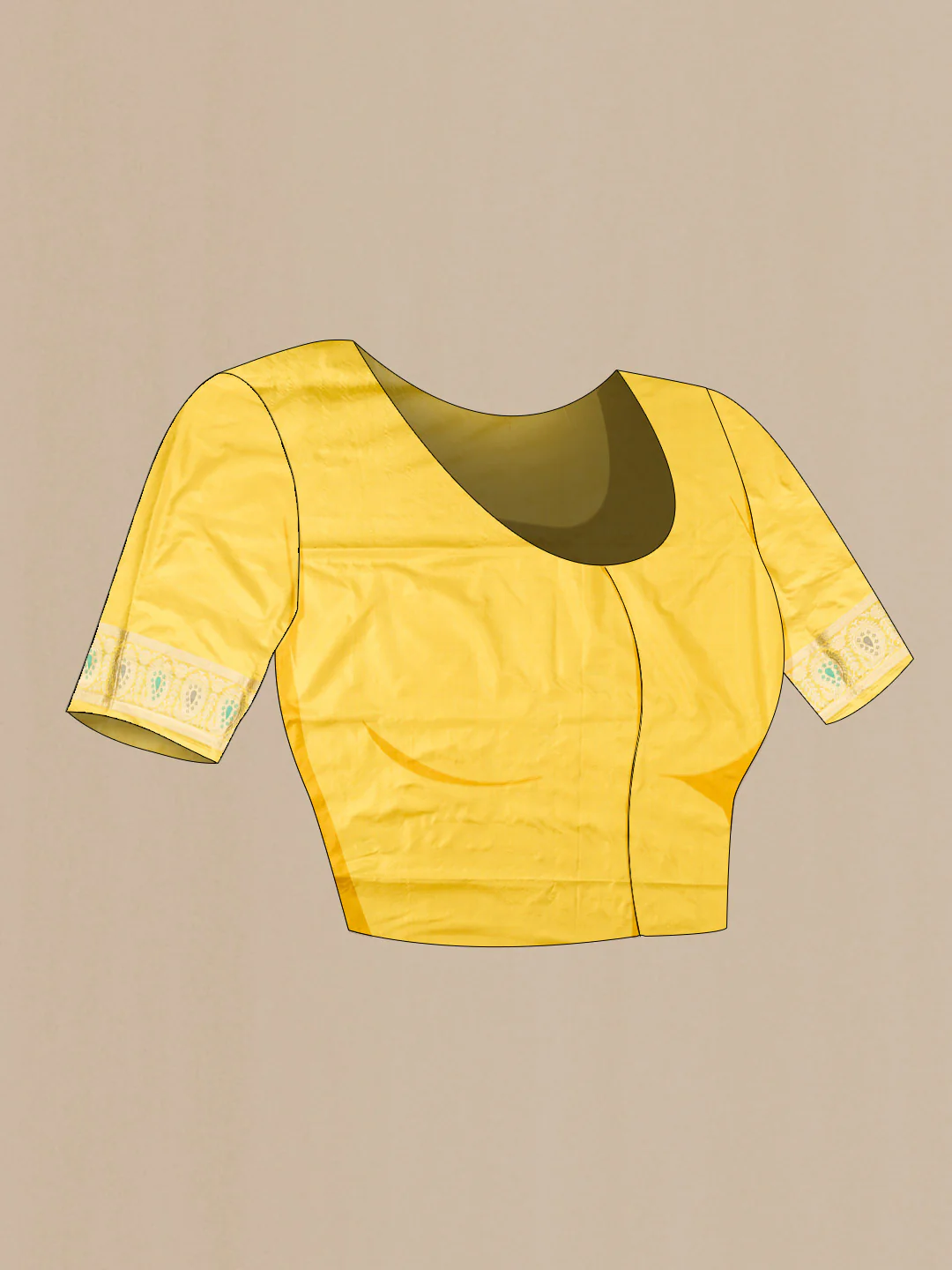 Yellow Banarasi Silk Saree - Image 5