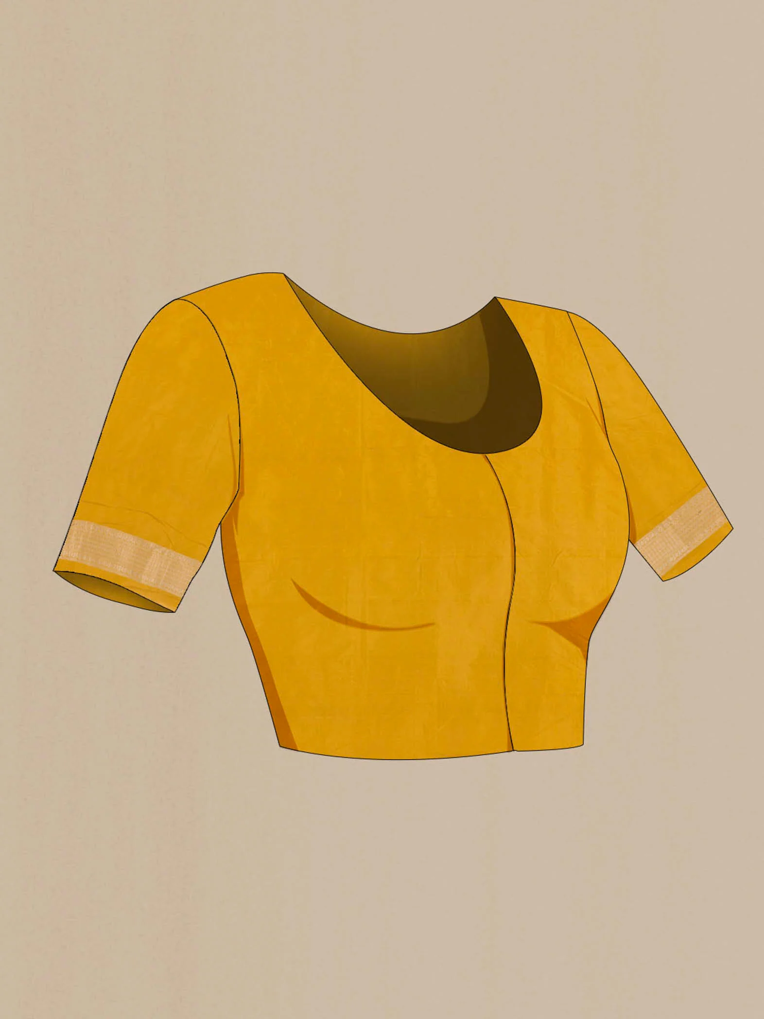 Yellow Banarasi Silk Saree - Image 2