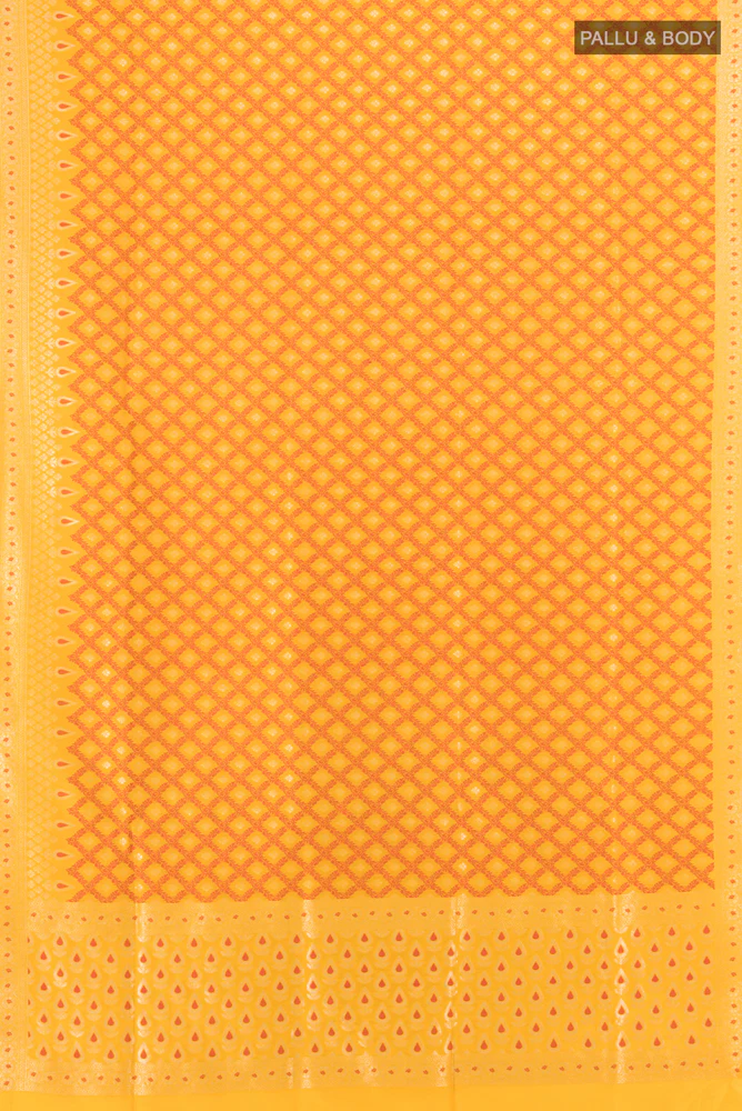 Yellow Banarasi Silk Saree - Image 5