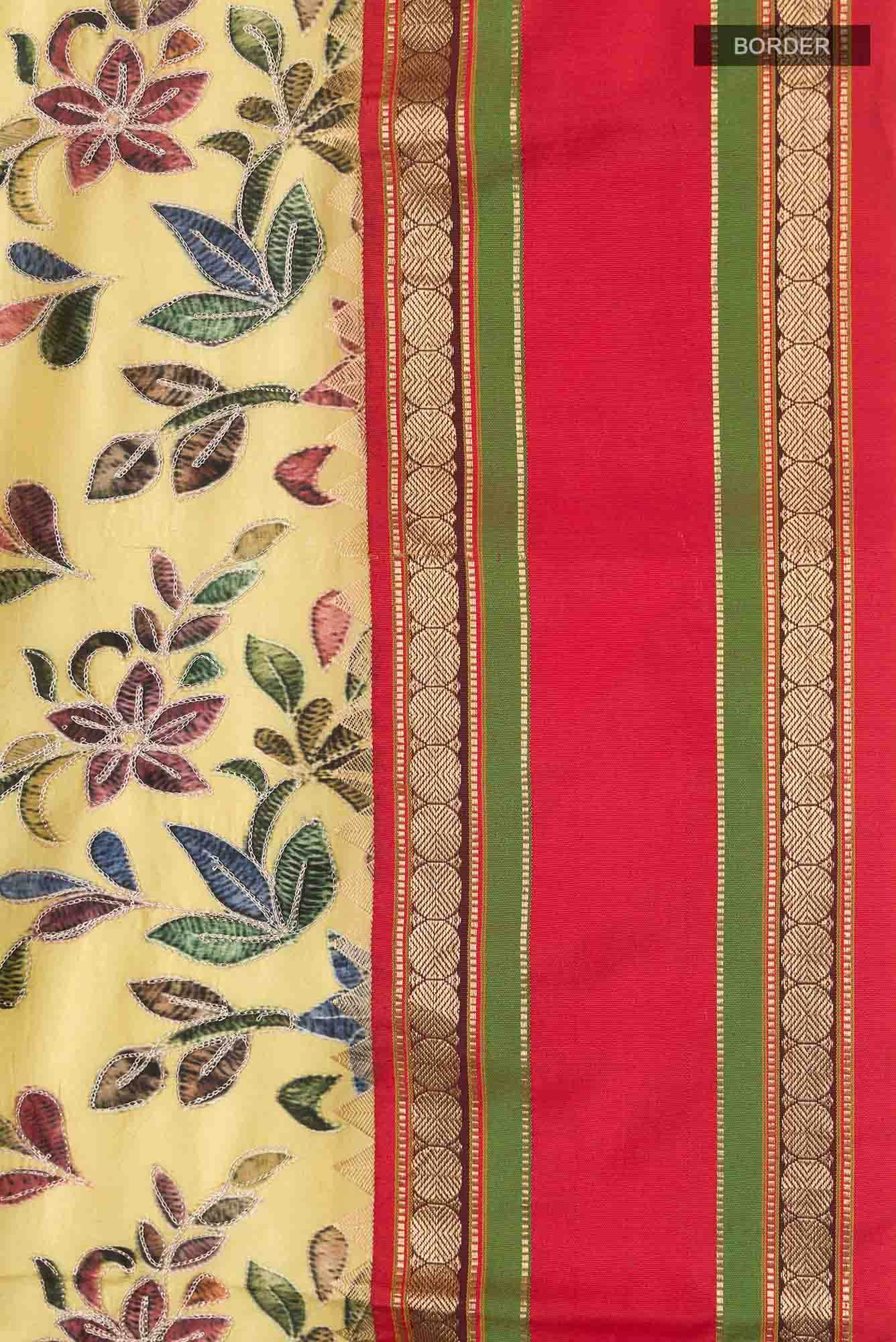 Yellow Bangalore Silk Saree - Image 5