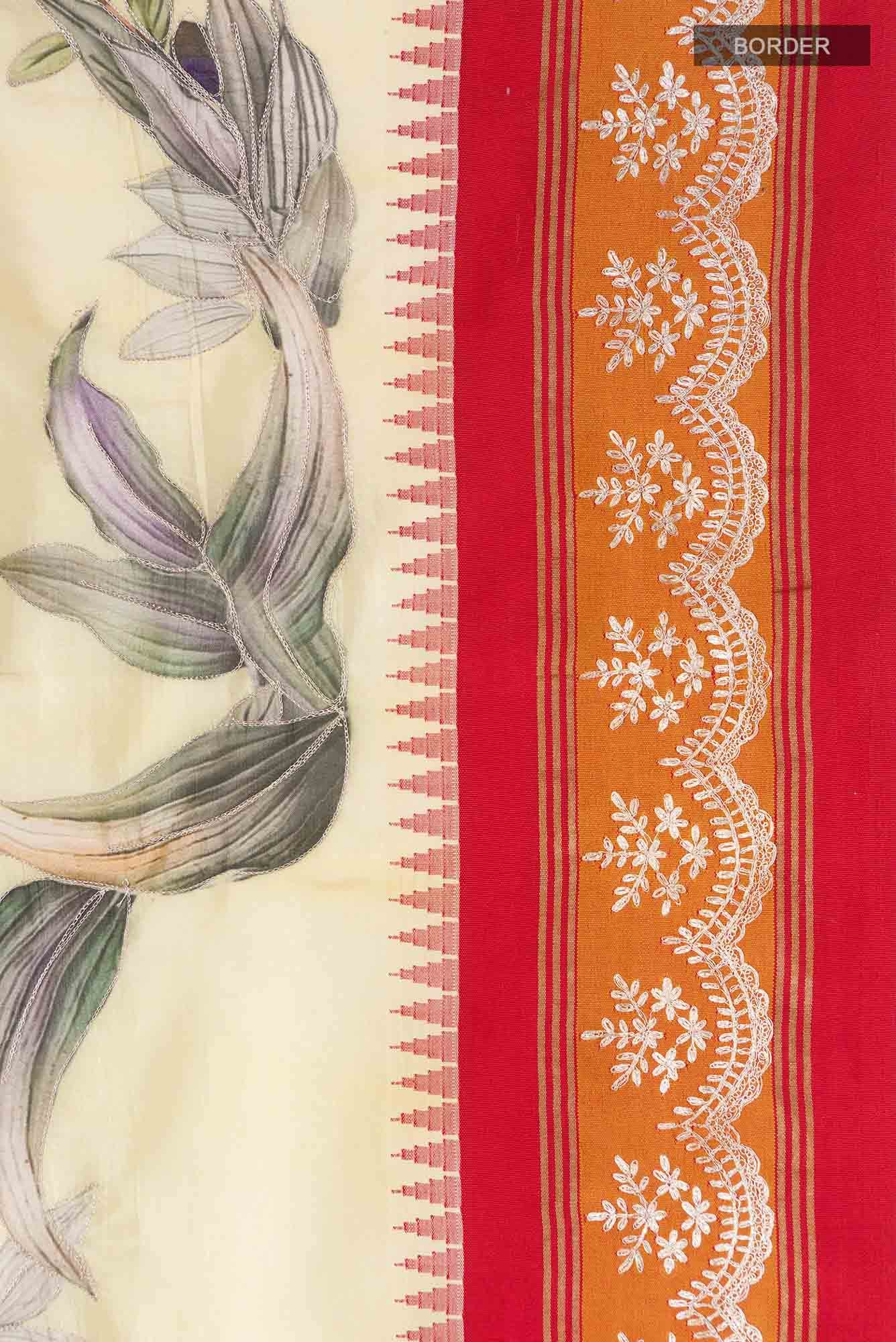 Yellow Bangalore Silk Saree - Image 5
