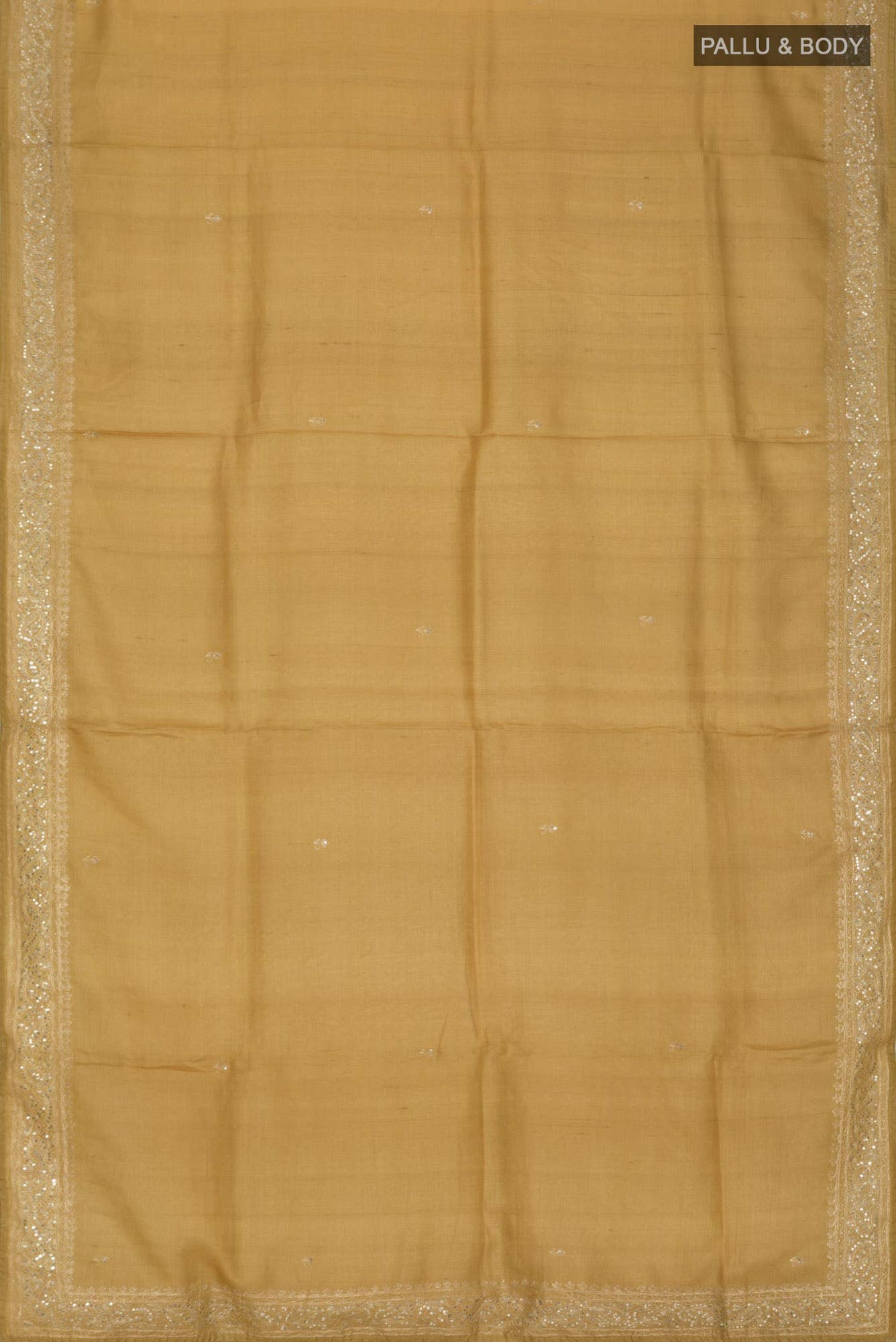 Beige Bhagalpuri Tussar Silk Saree - Image 4