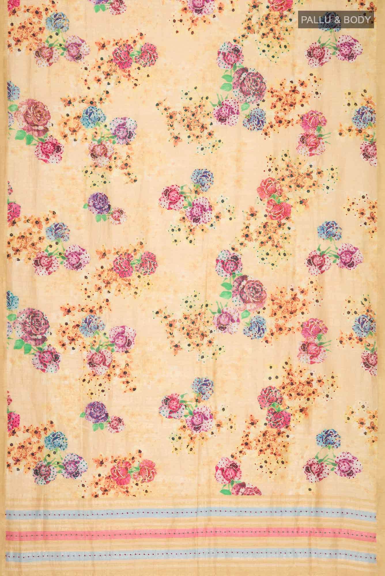 Yellow Bhagalpuri Tussar Silk Saree - Image 2