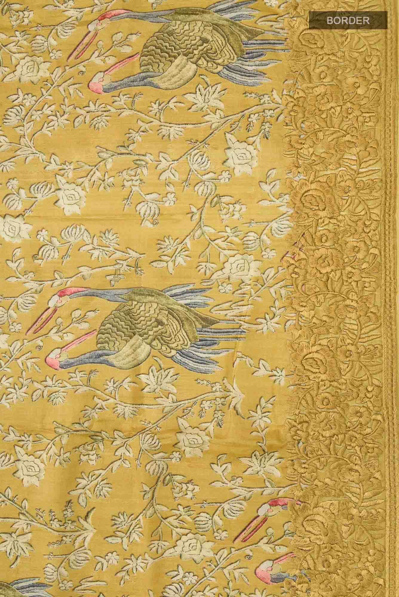 Mustard Bhagalpuri Tussar Silk Saree - Image 4