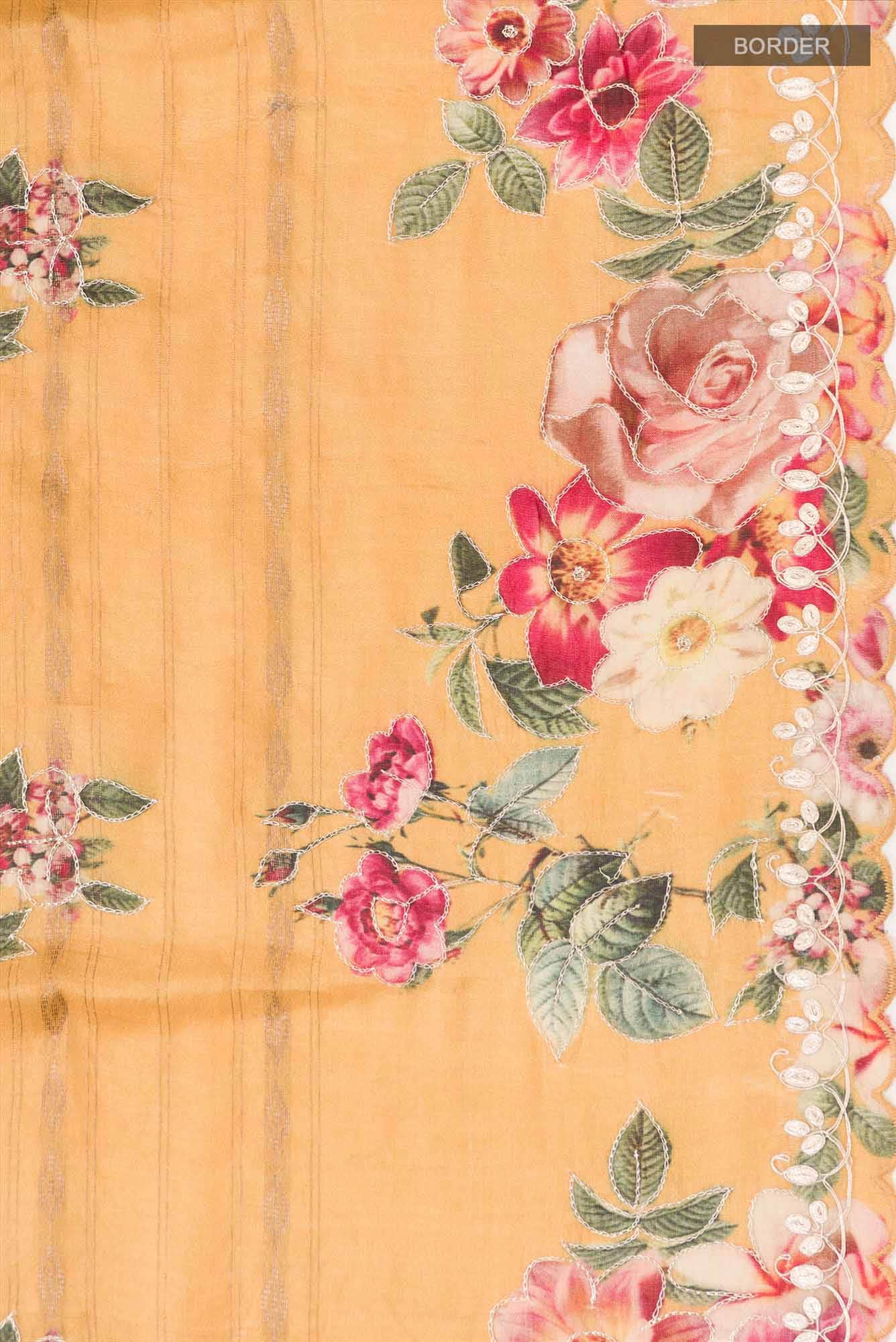 Yellow Bhagalpuri Tussar Silk Saree - Image 5