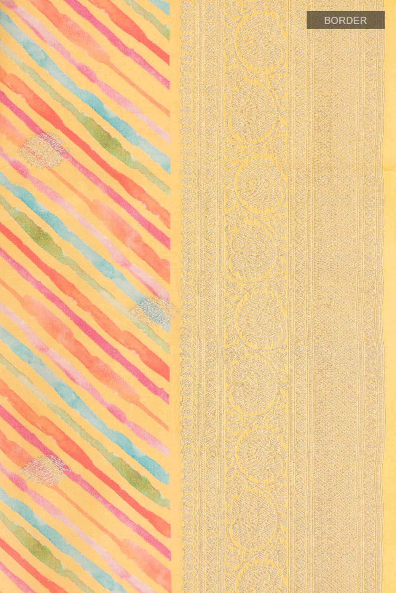 Yellow Bhagalpuri Tussar Silk Saree - Image 5
