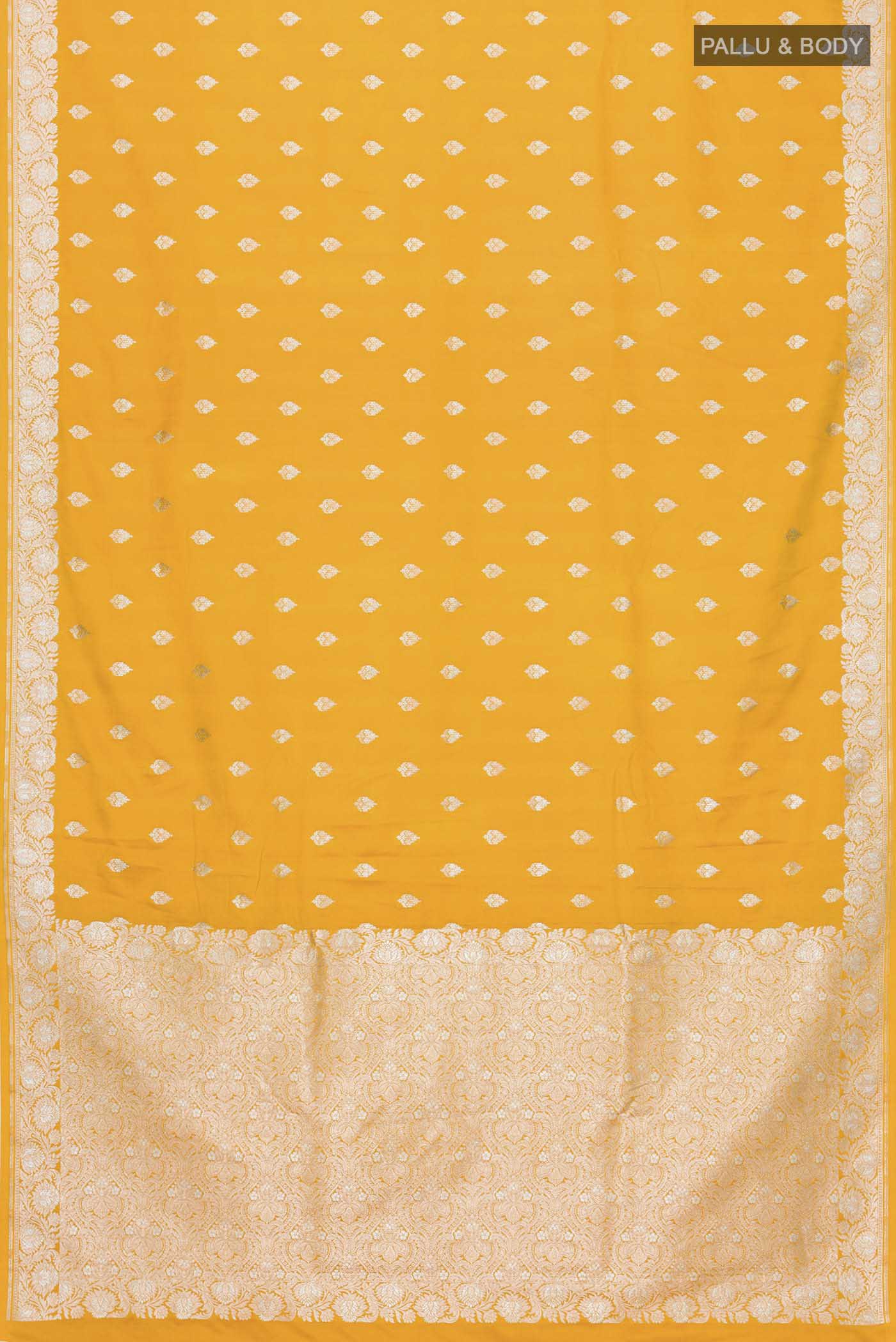Yellow Blended Banarasi Silk Saree - Image 3