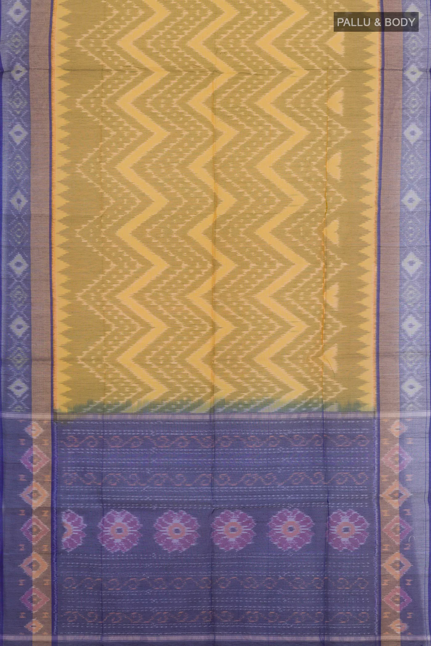 Green Silk Cotton Saree - Image 3