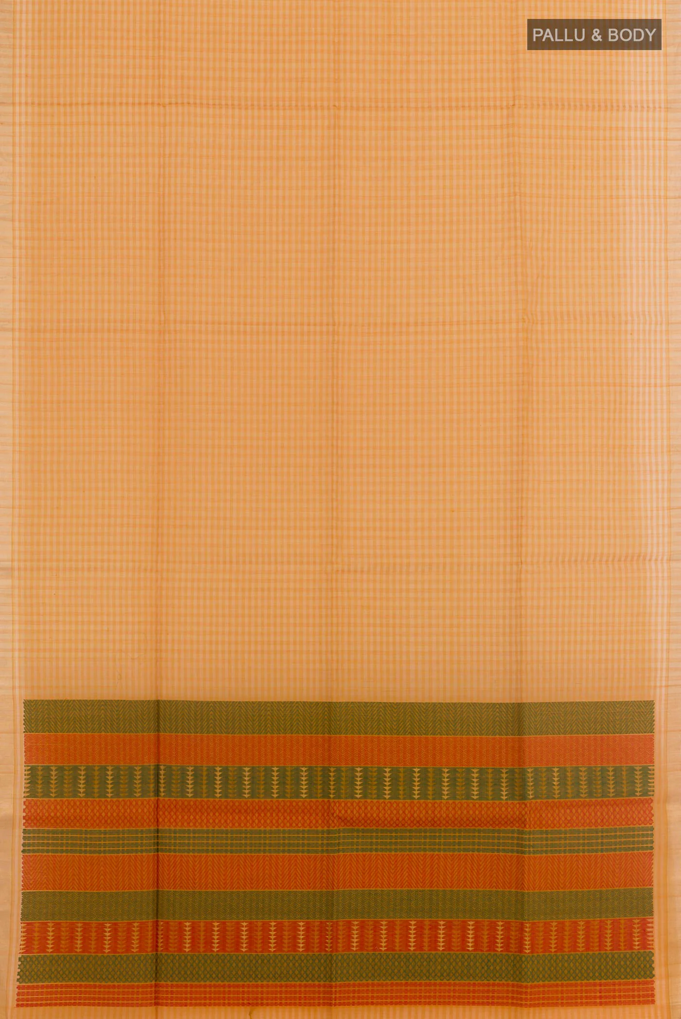 Mustard Blended Silk Cotton Saree - Image 3