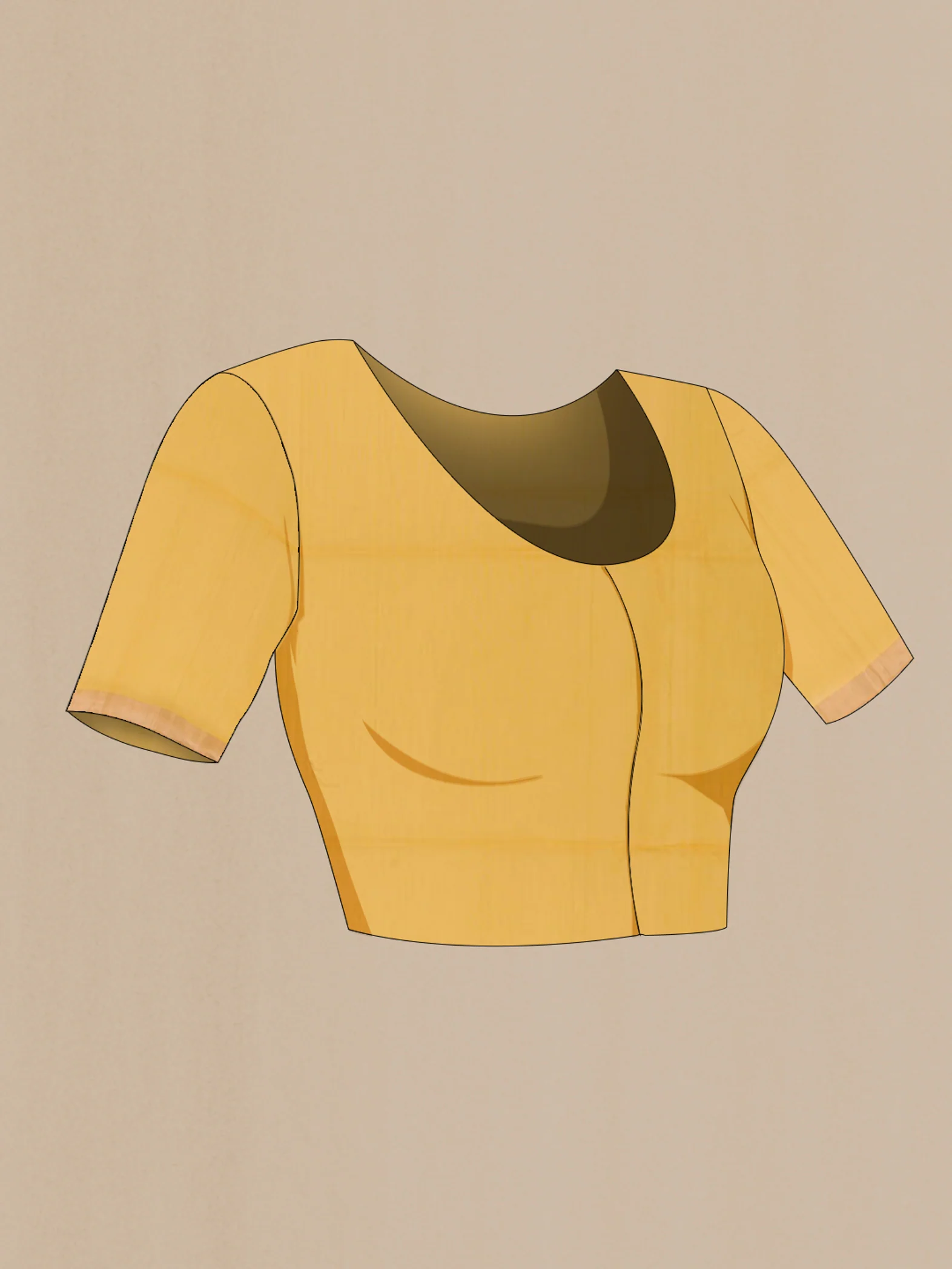 Yellow Silk Cotton Saree - Image 2