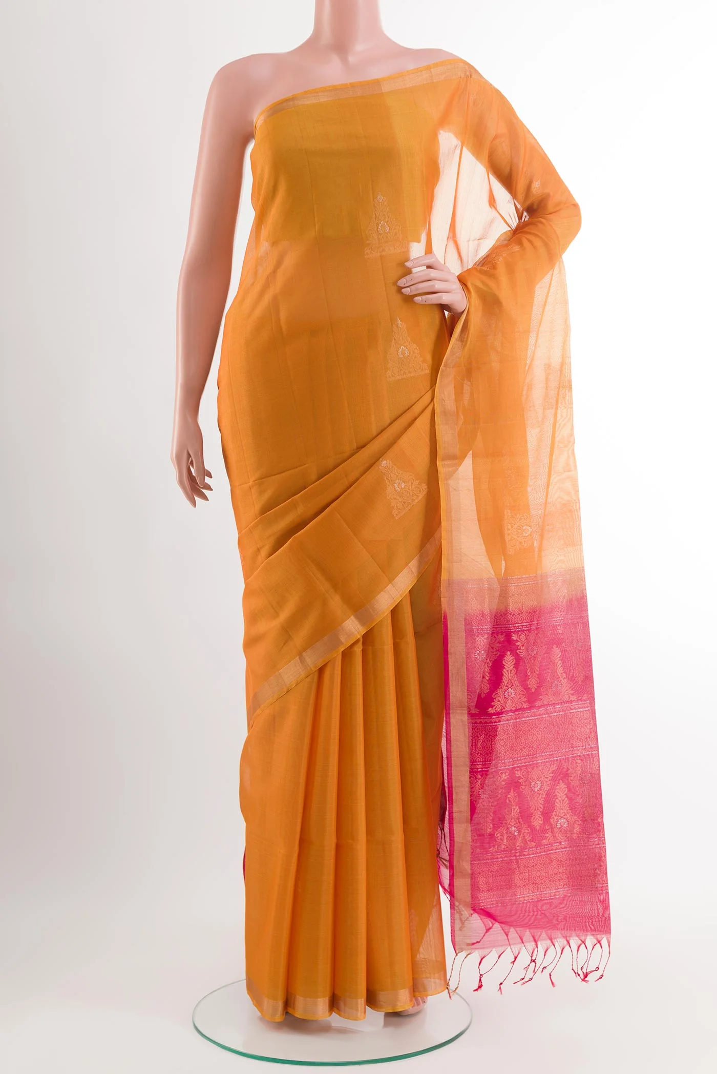 Yellow Silk Cotton Saree