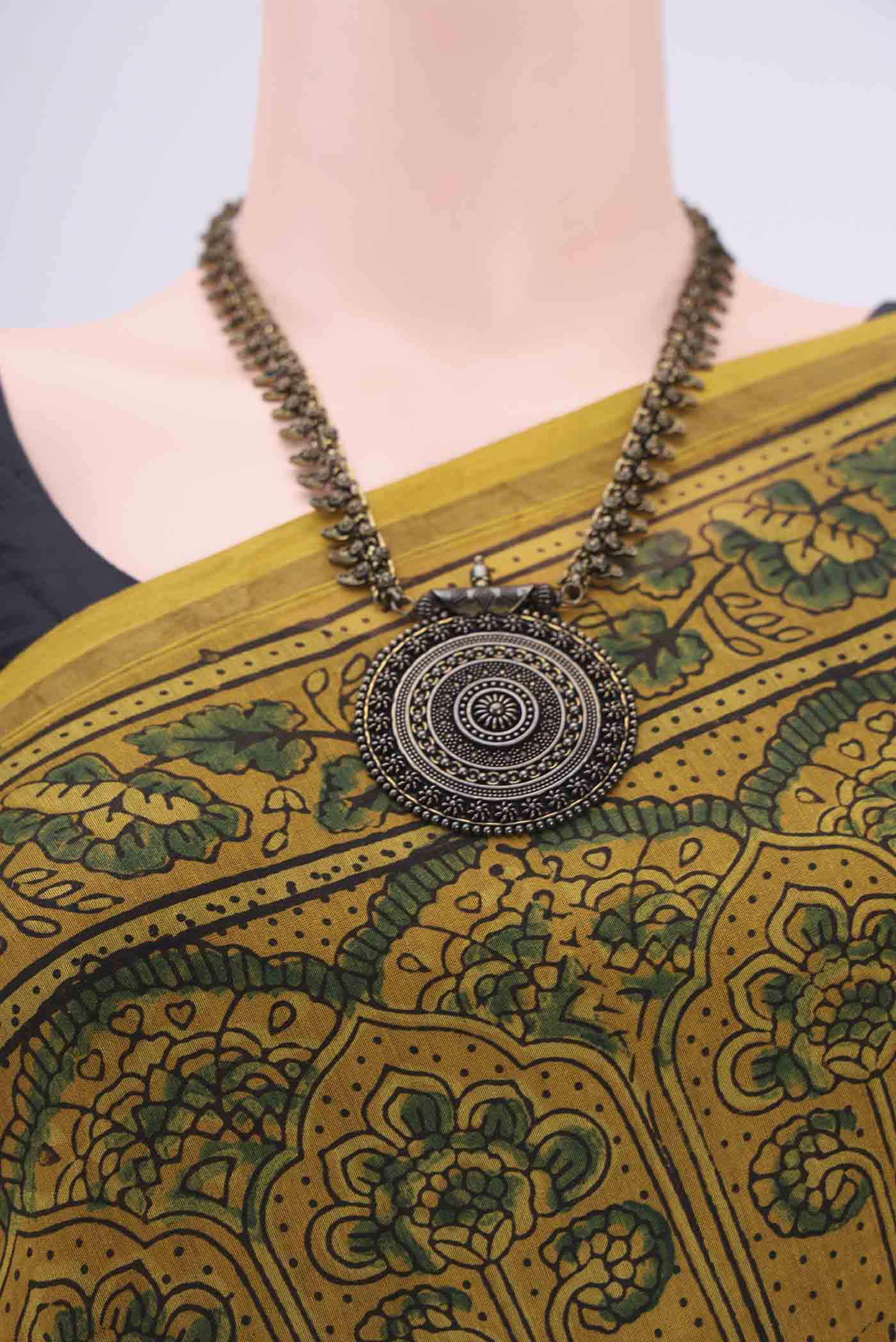 Yellow Chanderi Silk Cotton Saree - Image 2