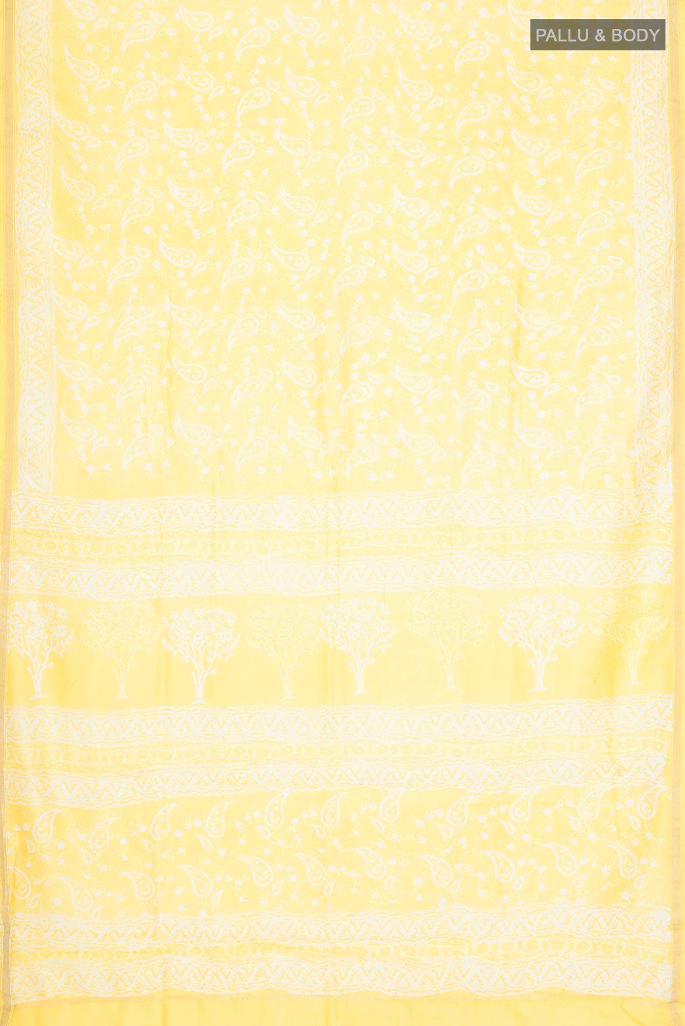Yellow Chanderi Silk Cotton Saree - Image 2