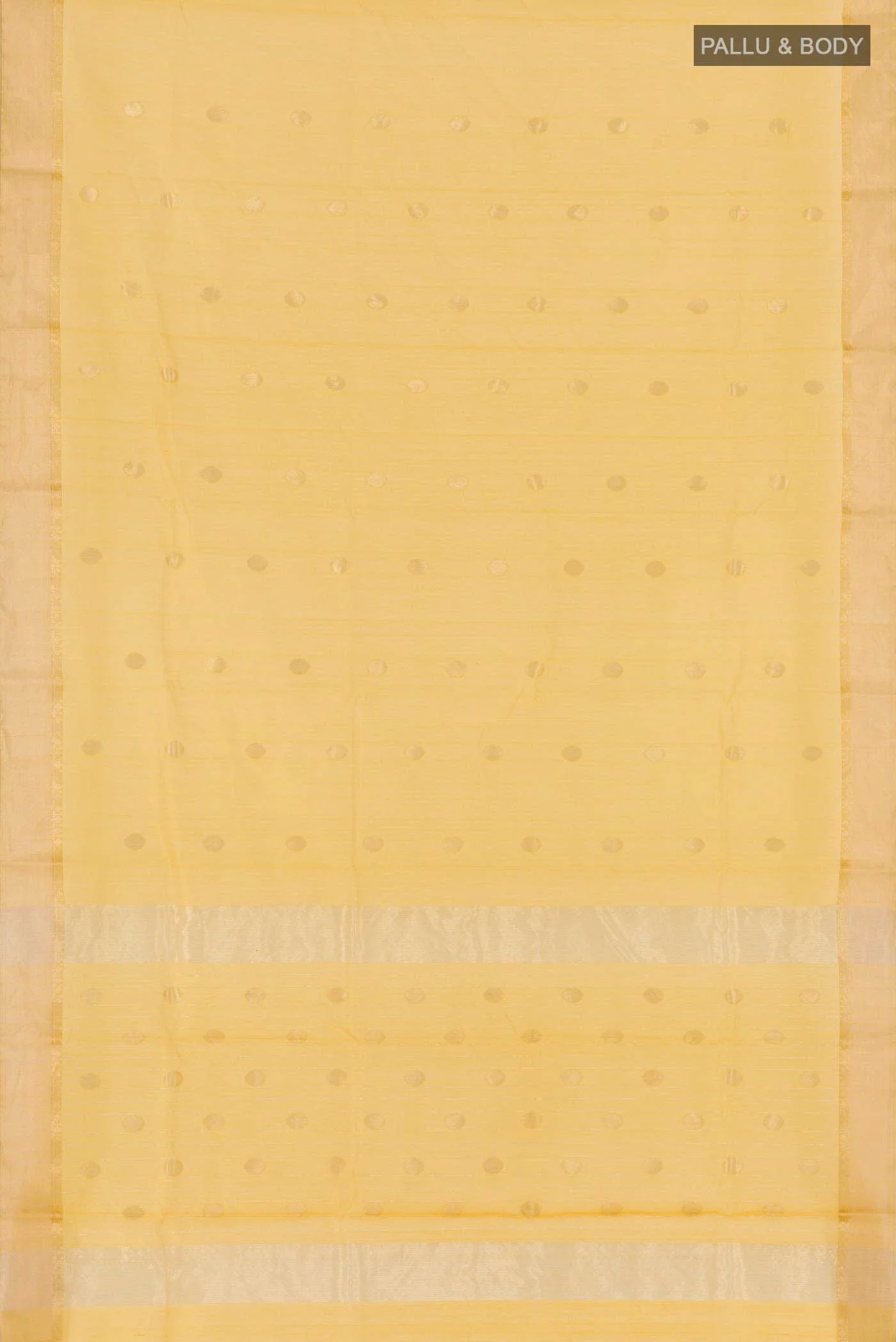 Yellow Chanderi Silk Cotton Saree - Image 3