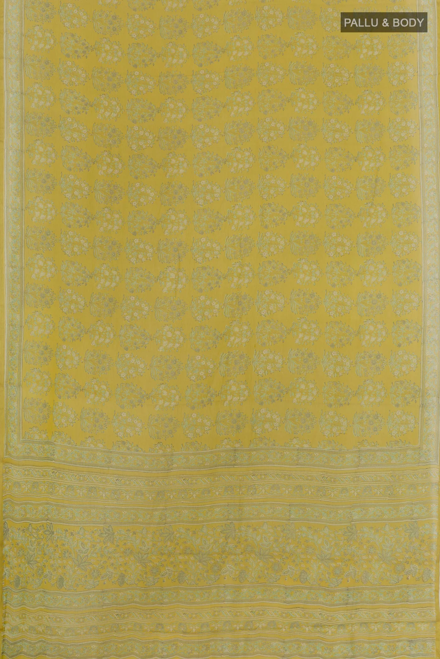 Mehandi Green Mysore Chiffon Saree - Image 3