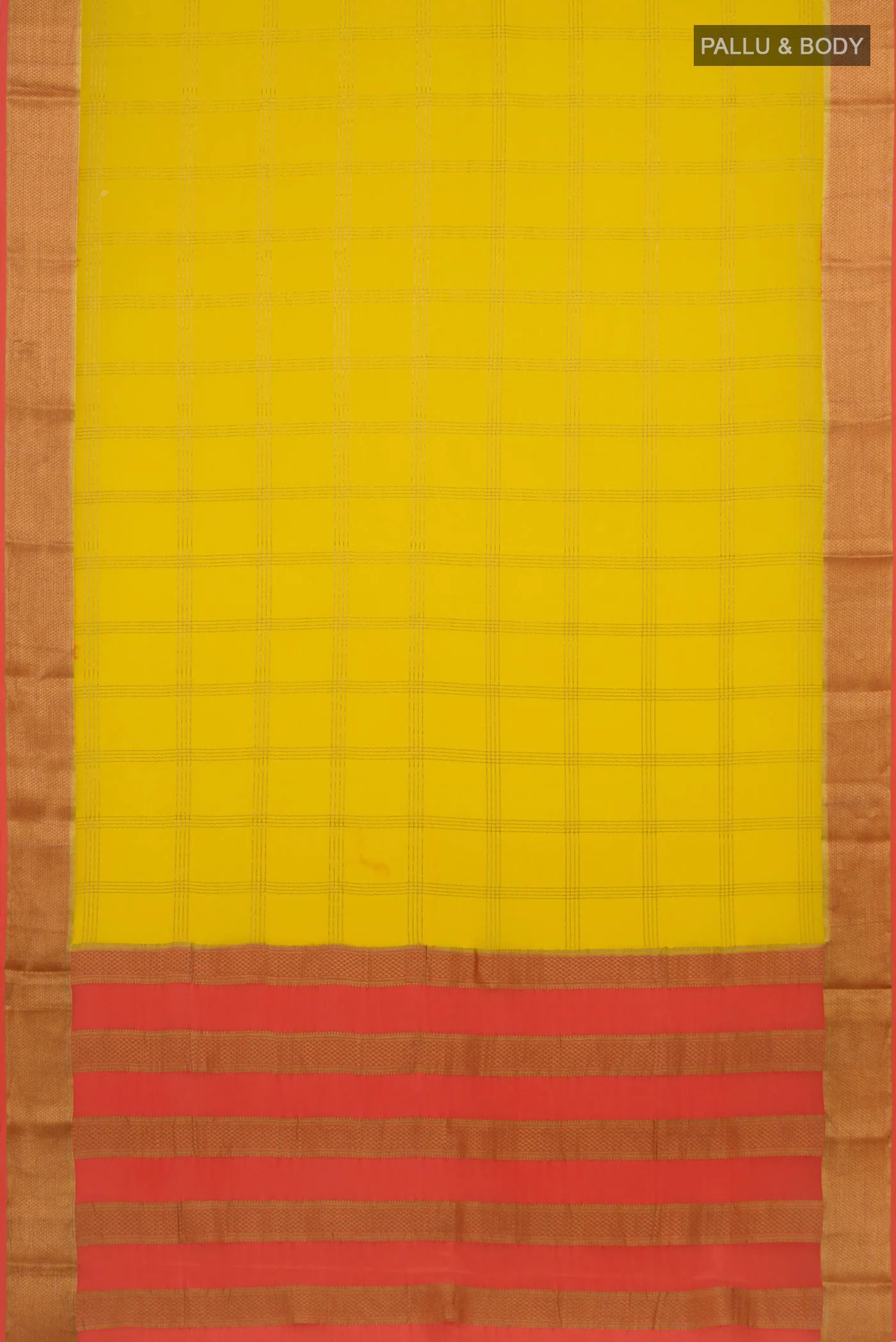 Yellow Mysore Crepe Saree - Image 5