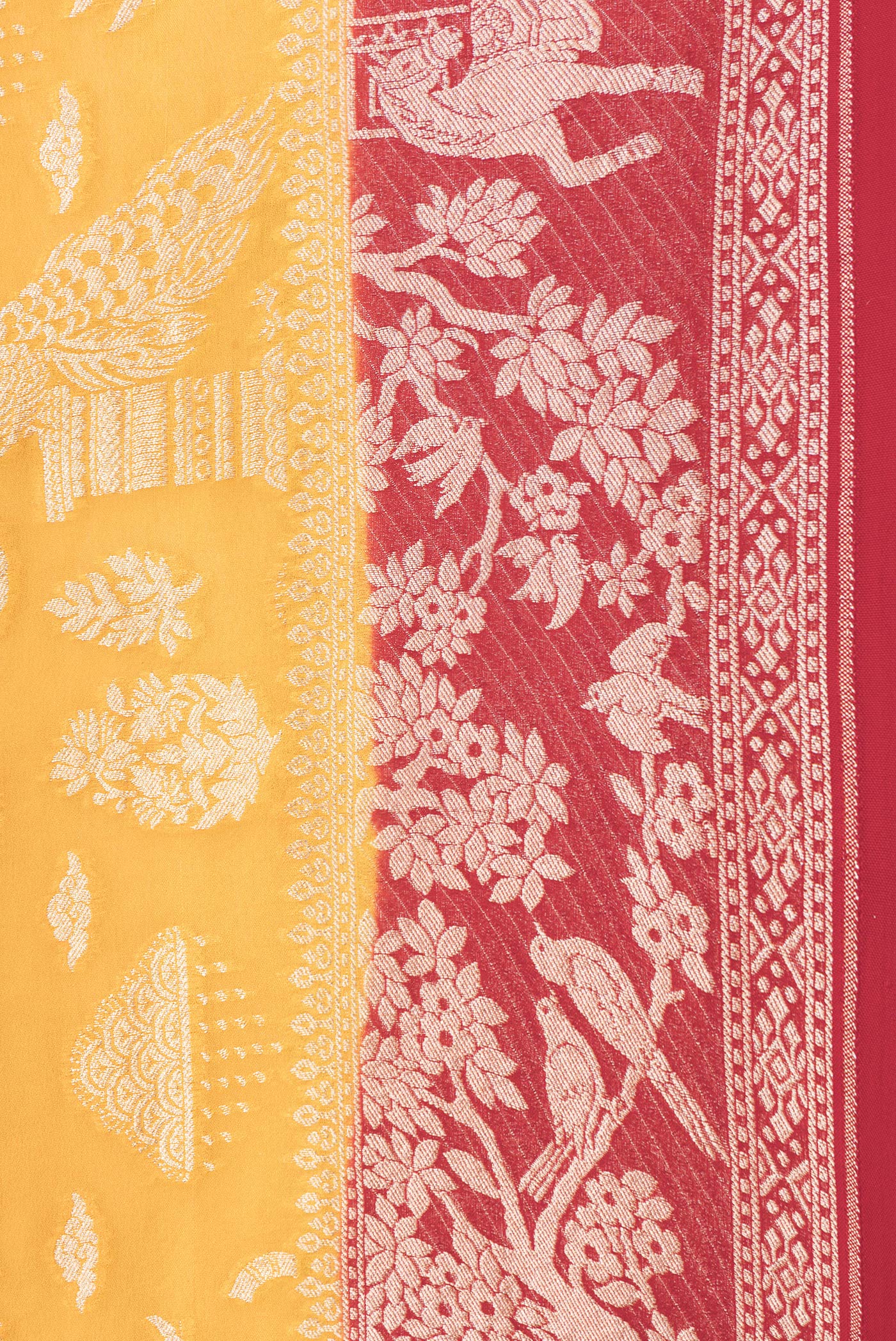 Yellow Banarasi Georgette Saree - Image 3