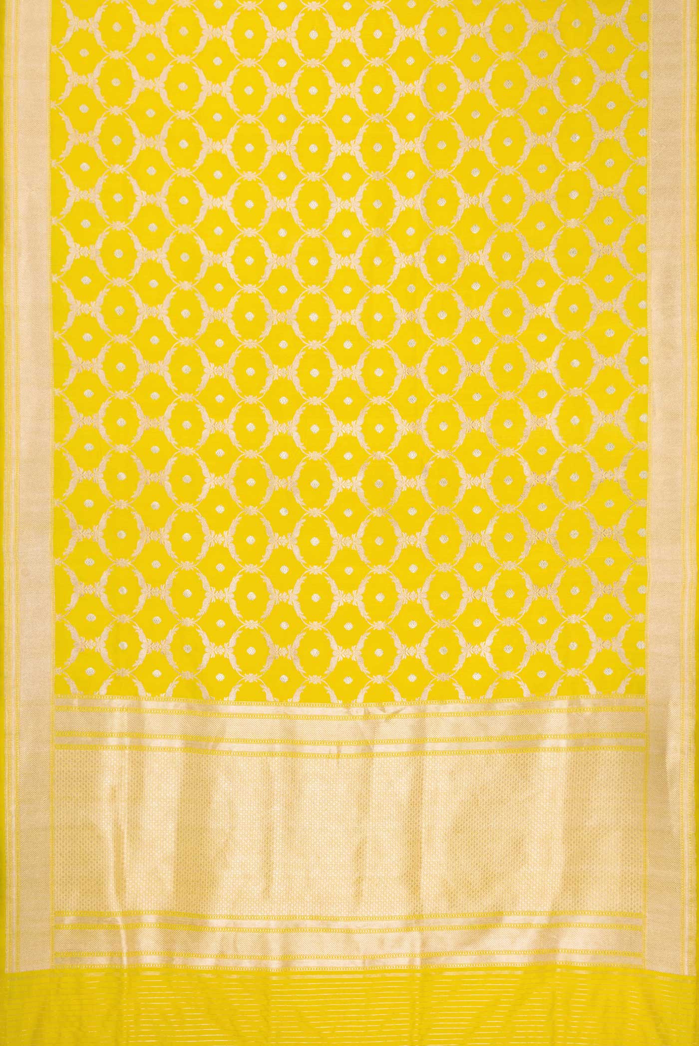 Yellow Dual Tone Banarasi Silk Saree - Image 6