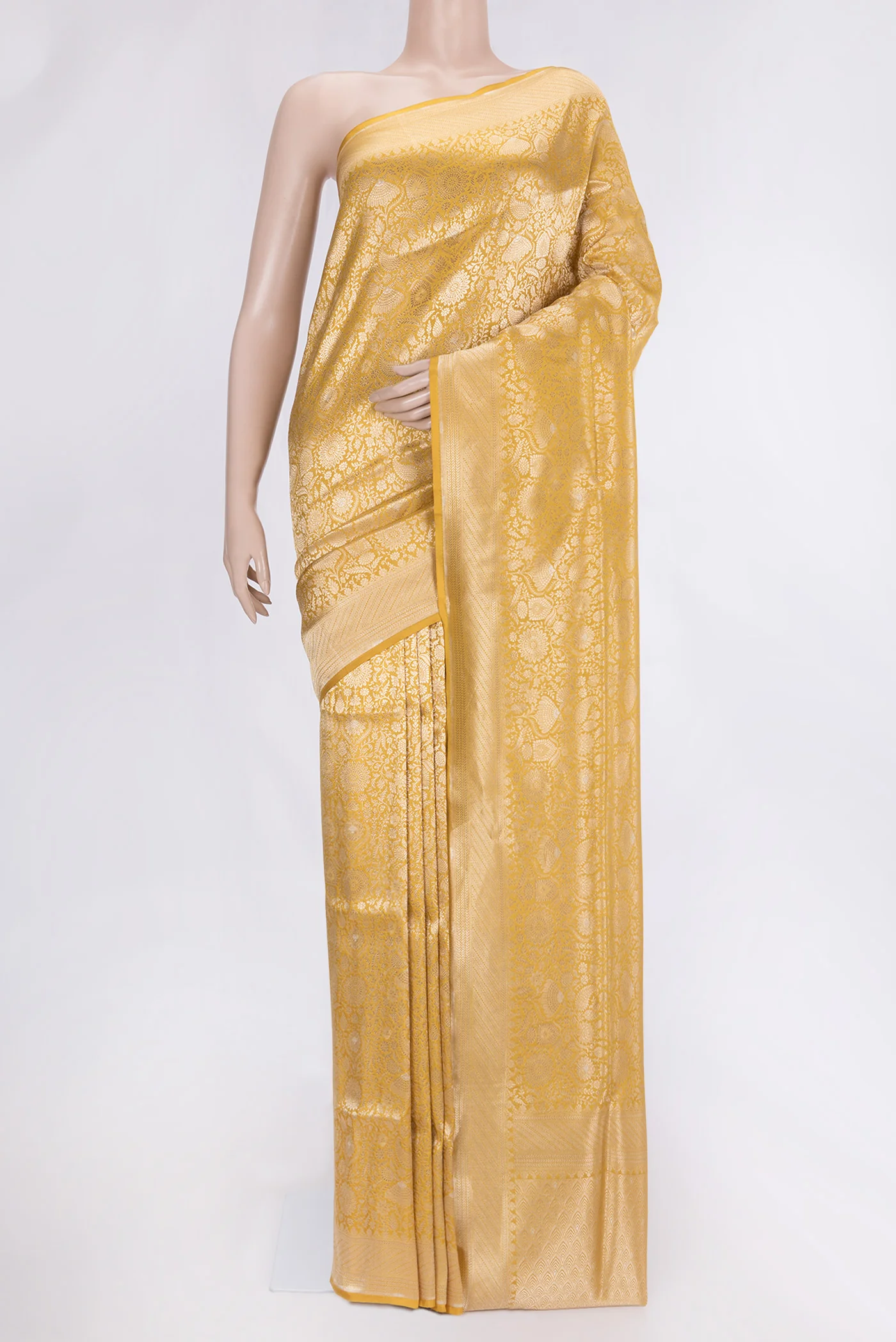Yellow Banarasi Silk Saree