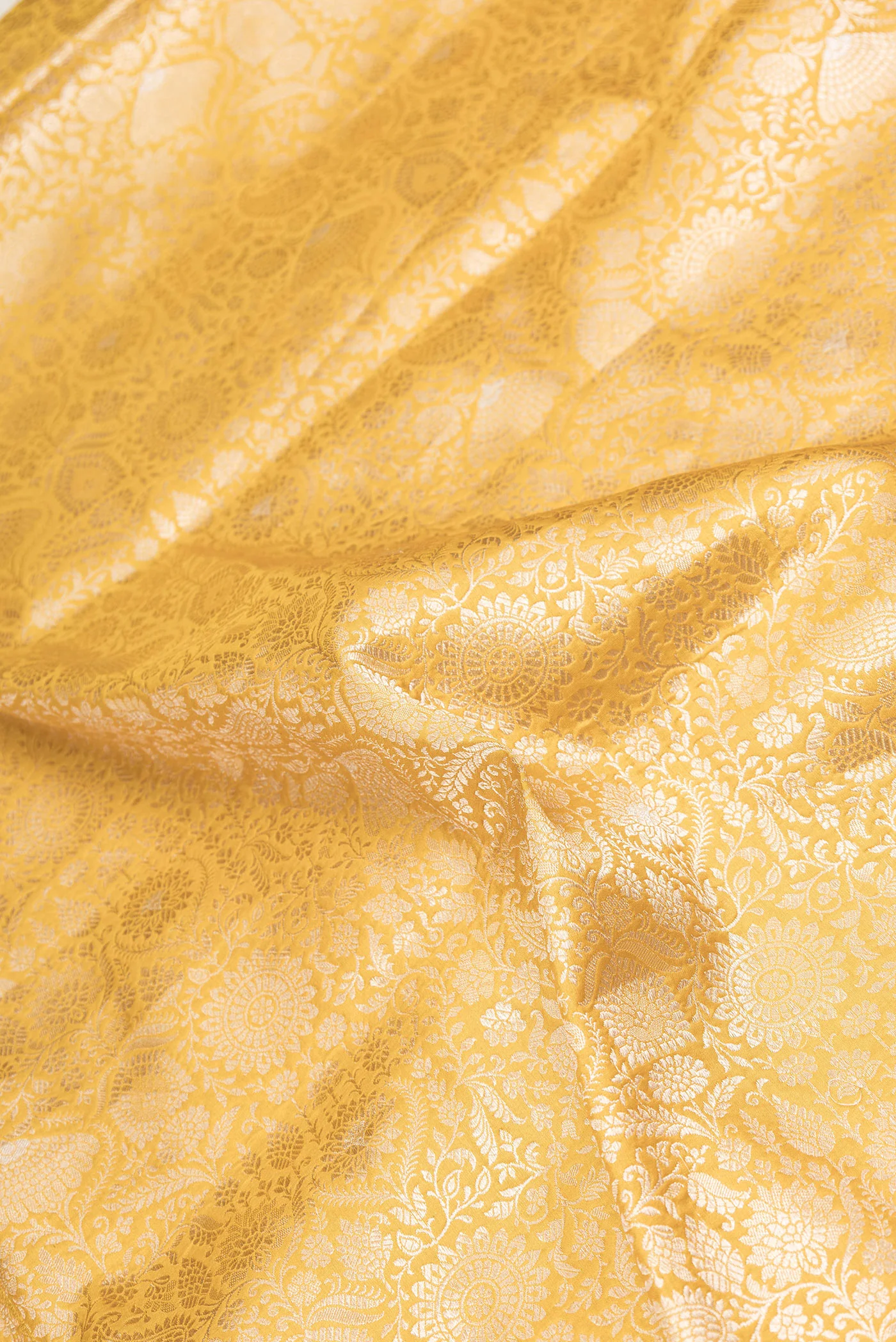 Yellow Banarasi Silk Saree - Image 2