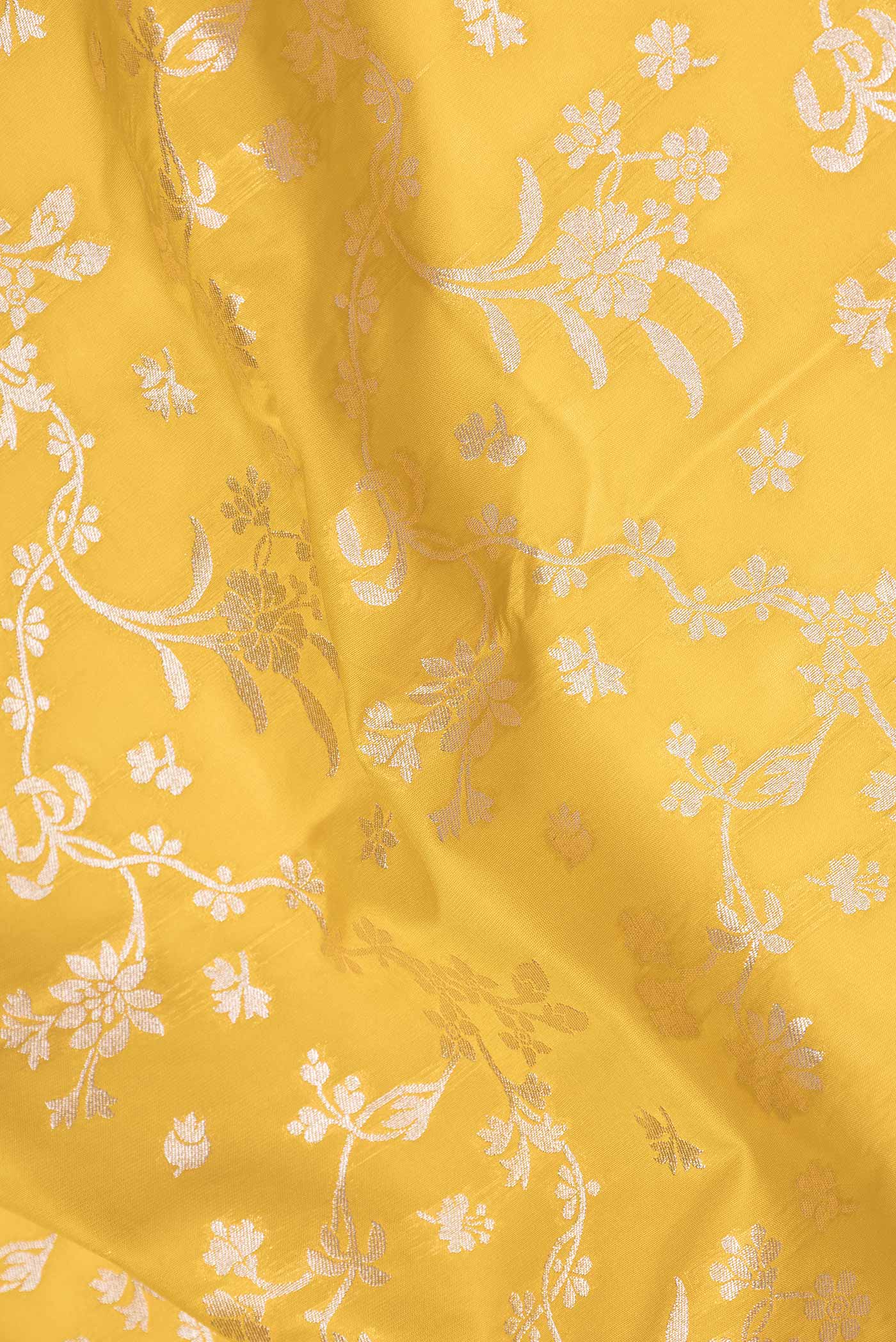 Yellow Blended Banarasi Silk Saree - Image 2