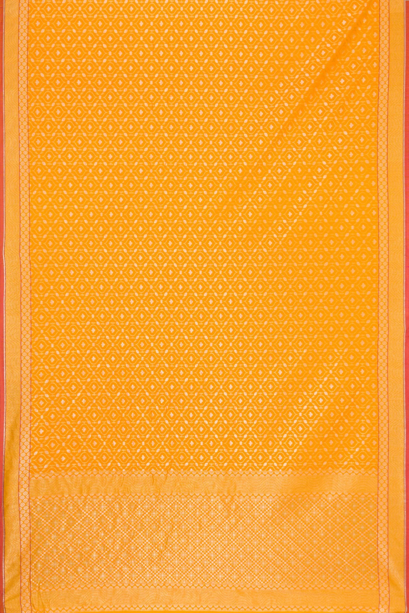 Yellow Blended Banarasi Silk Saree - Image 3