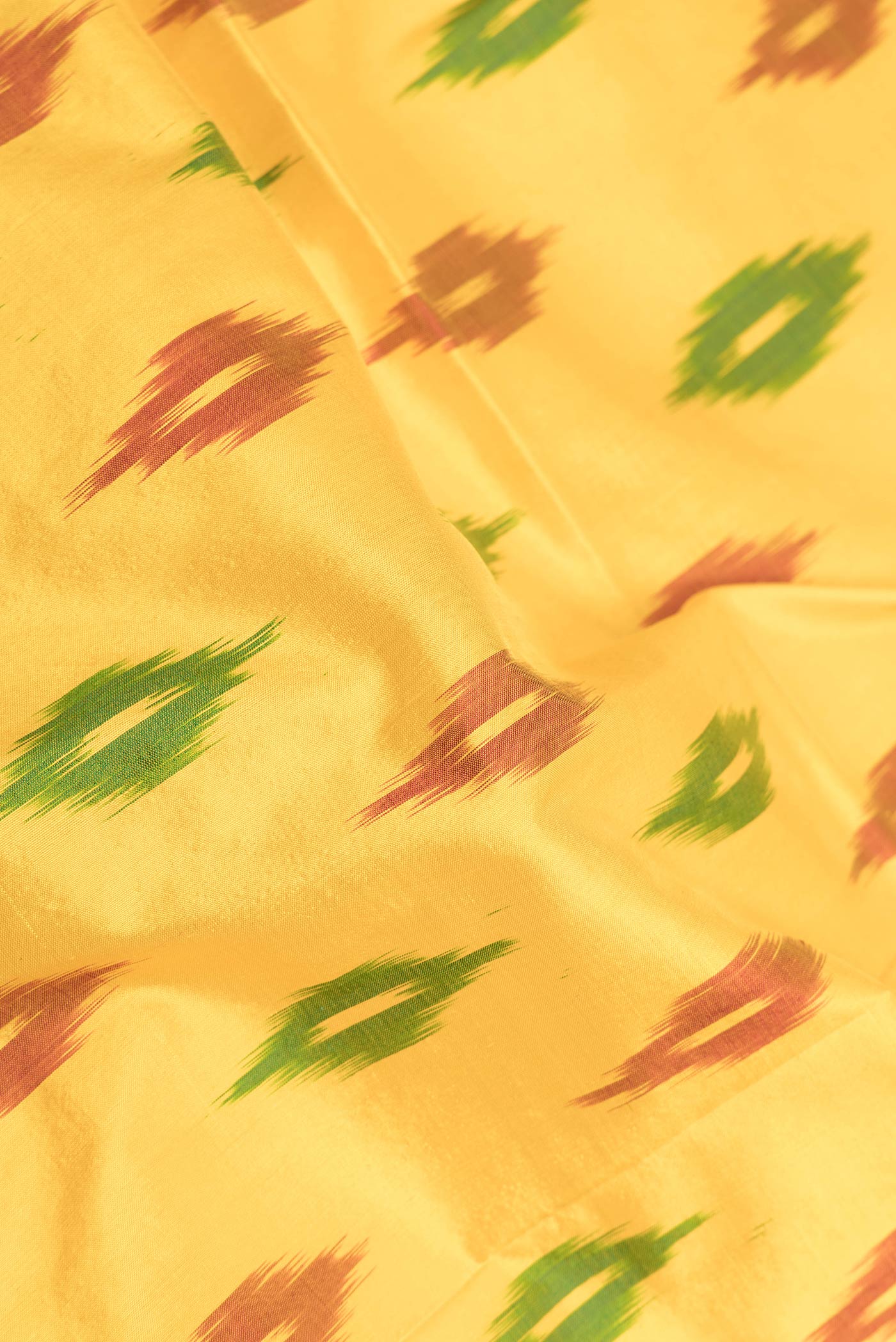 Yellow Dual Tone Double Ikat Saree - Image 2