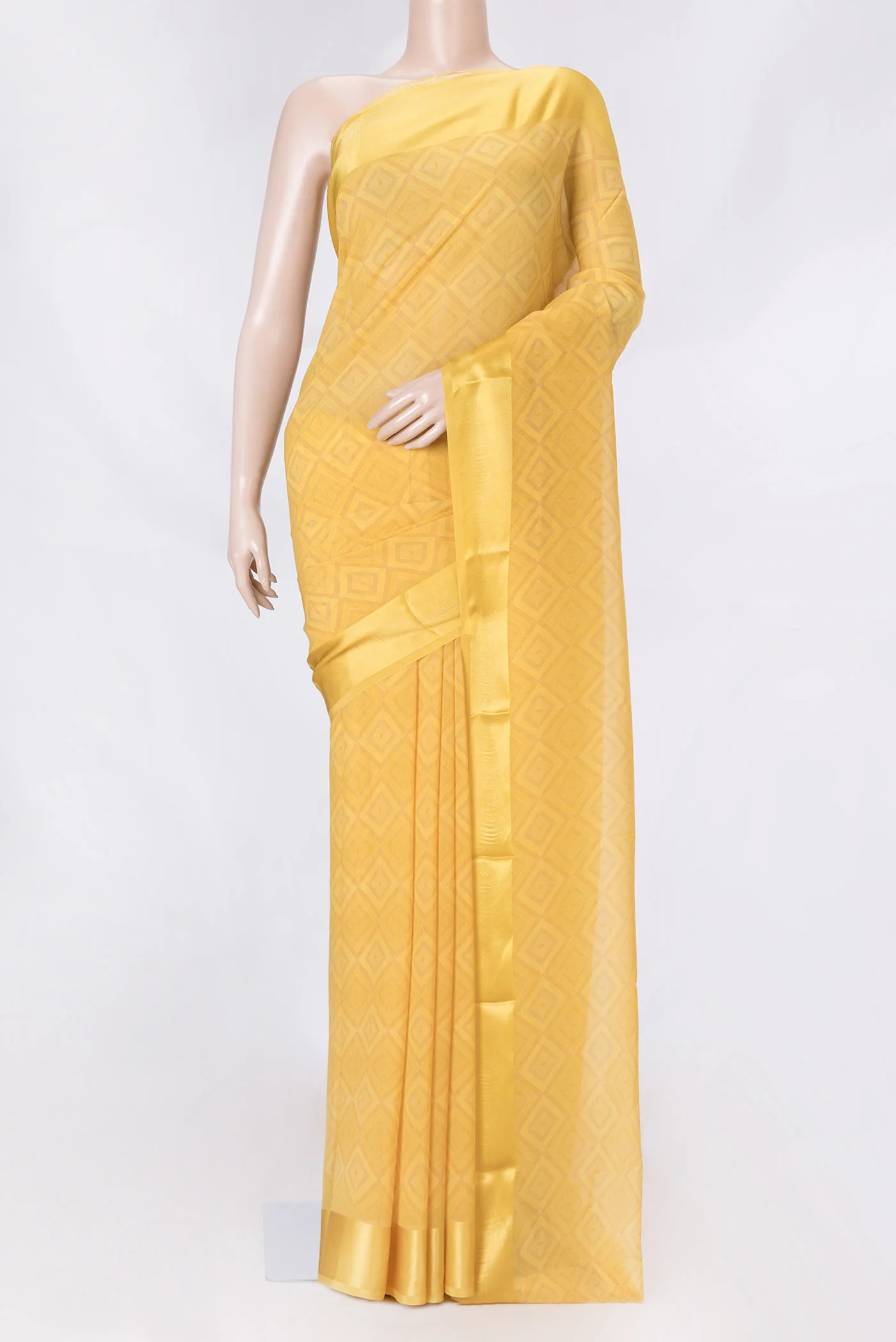 Yellow Dual Tone Georgette Saree