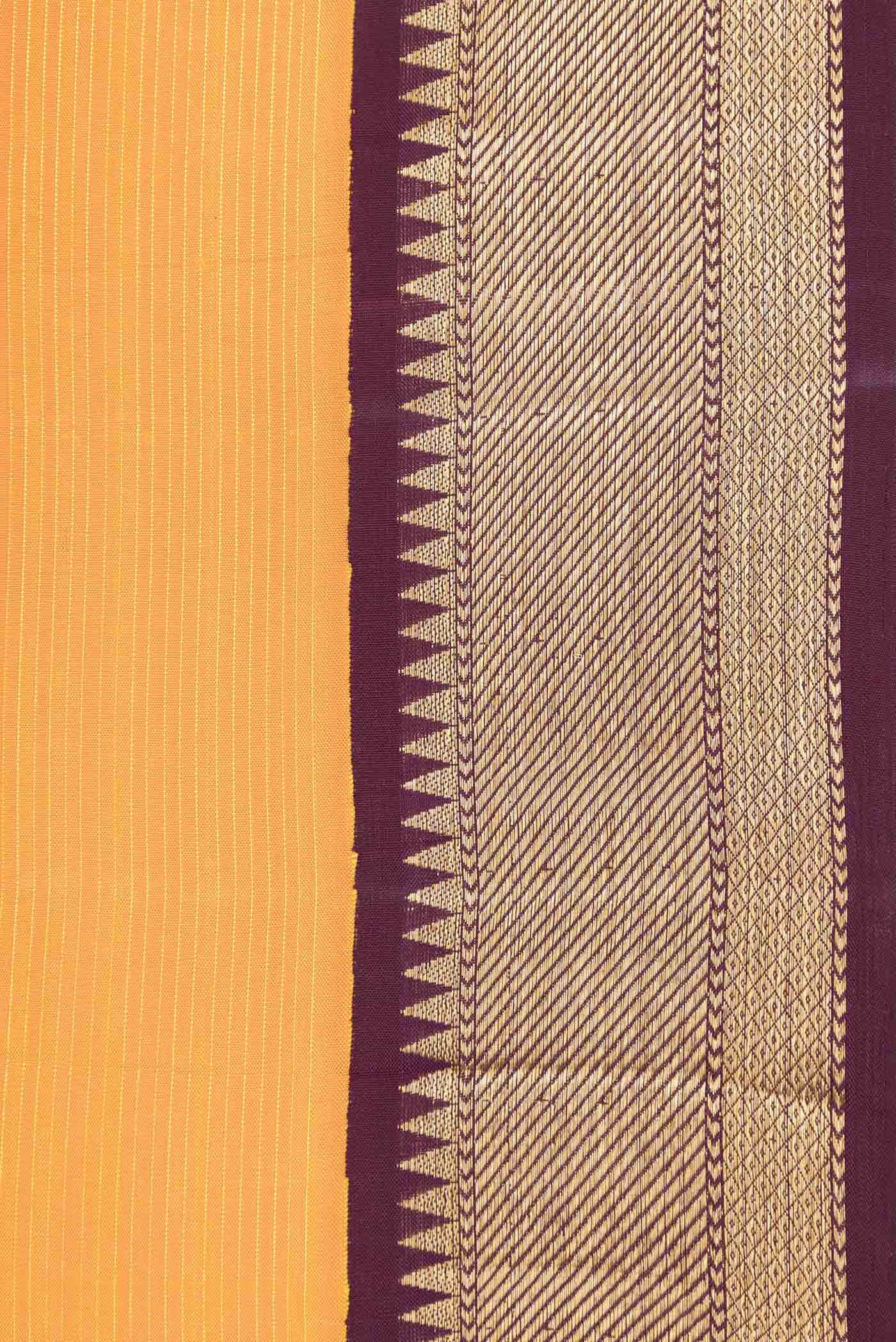 Yellow Dual Tone Kanjivaram Saree - Image 3