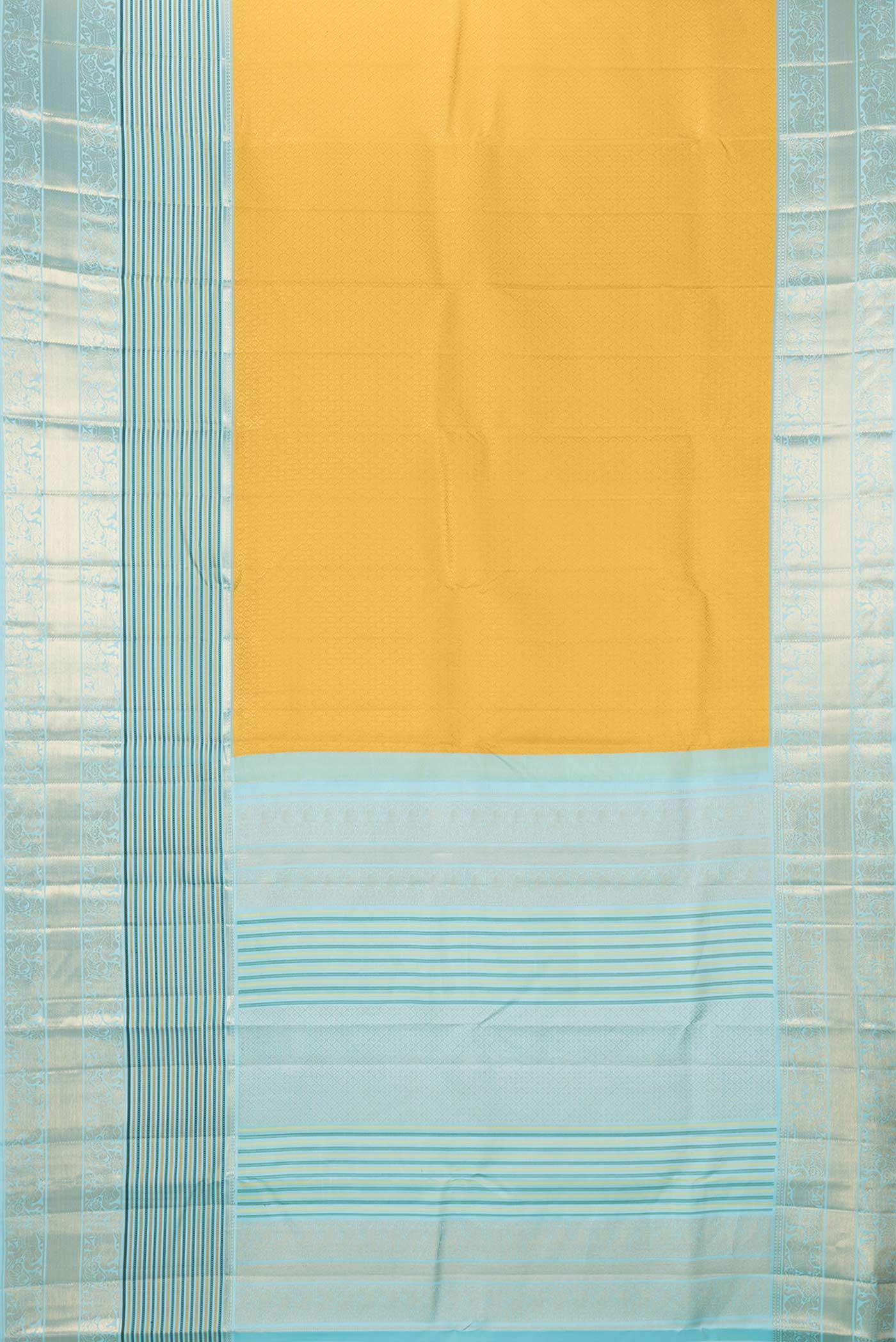 Yellow Dual Tone Kanjivaram Saree - Image 6