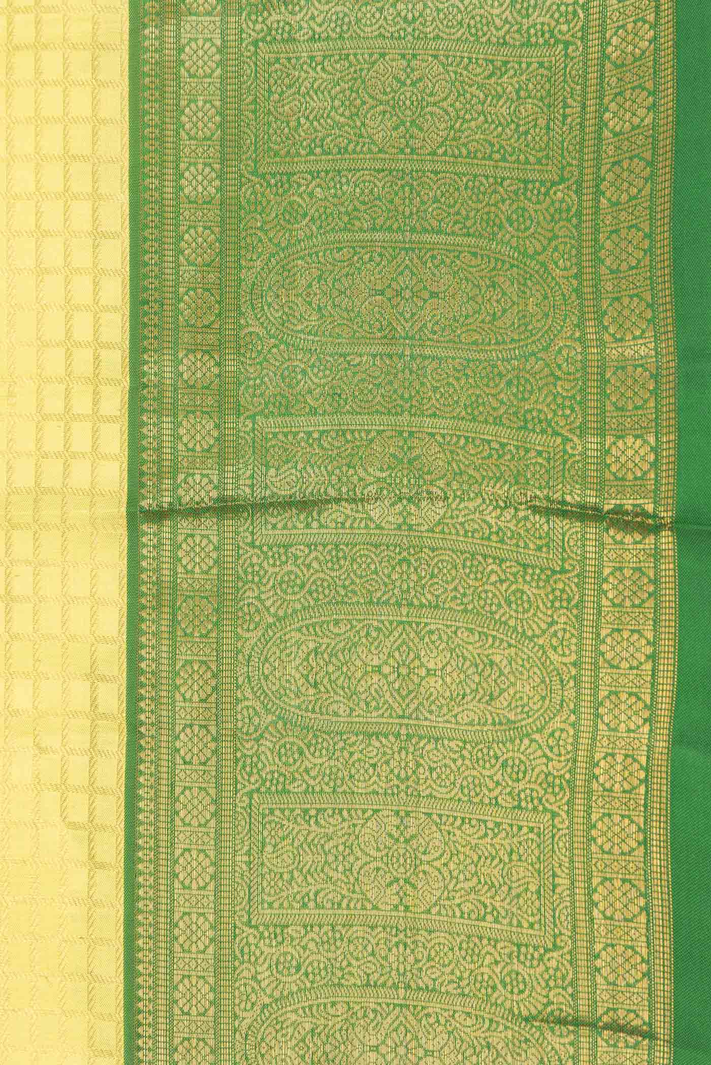 Yellow Dual Tone Kanchipuram Saree - Image 3