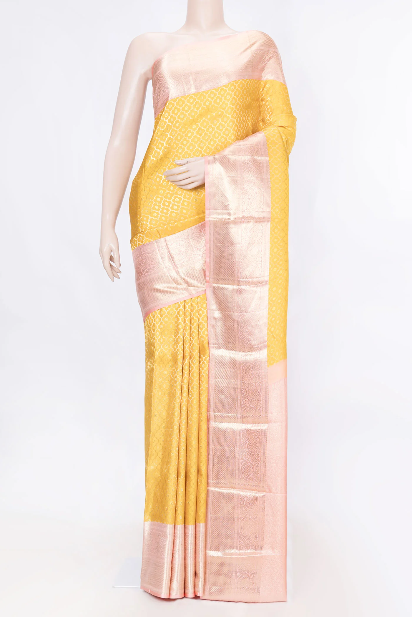 Yellow Dual Tone Kanchipuram Silk Saree