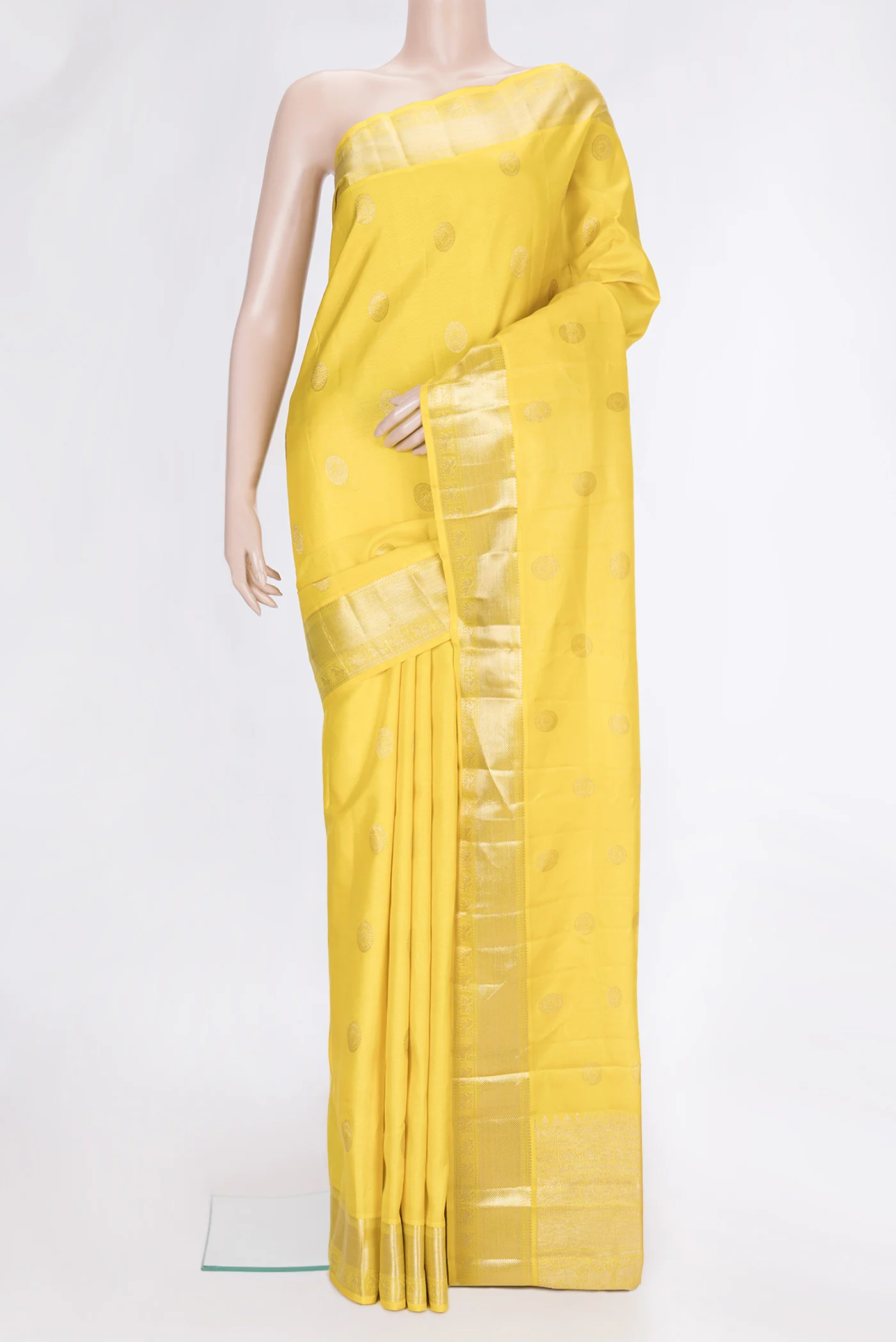 Yellow Kanchipuram Silk Saree
