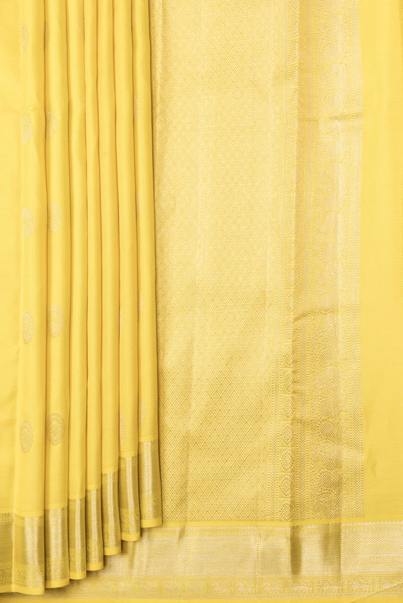 Yellow Kanchipuram Silk Saree - Image 4